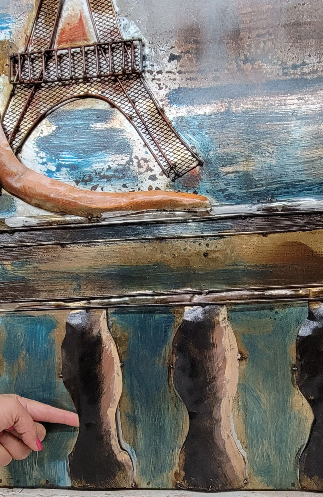 Wall Mount Ready to Hang Romantic Scene in Parise France Detailed Artwork