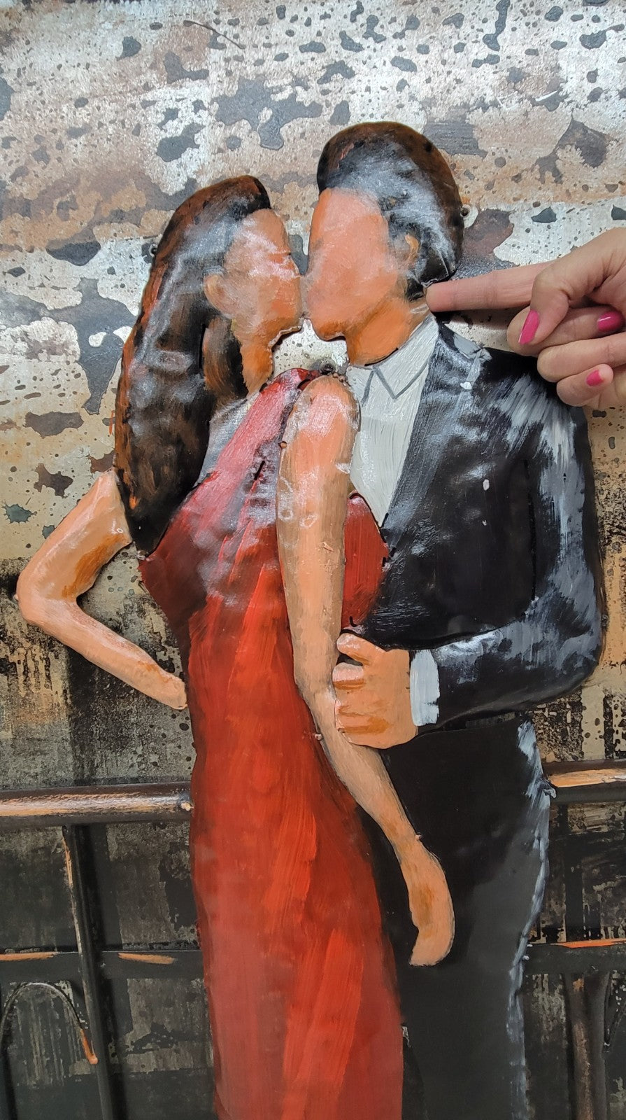 Good Night Romantic Couple Kissing 3 Dimentional Painting for Bedroom