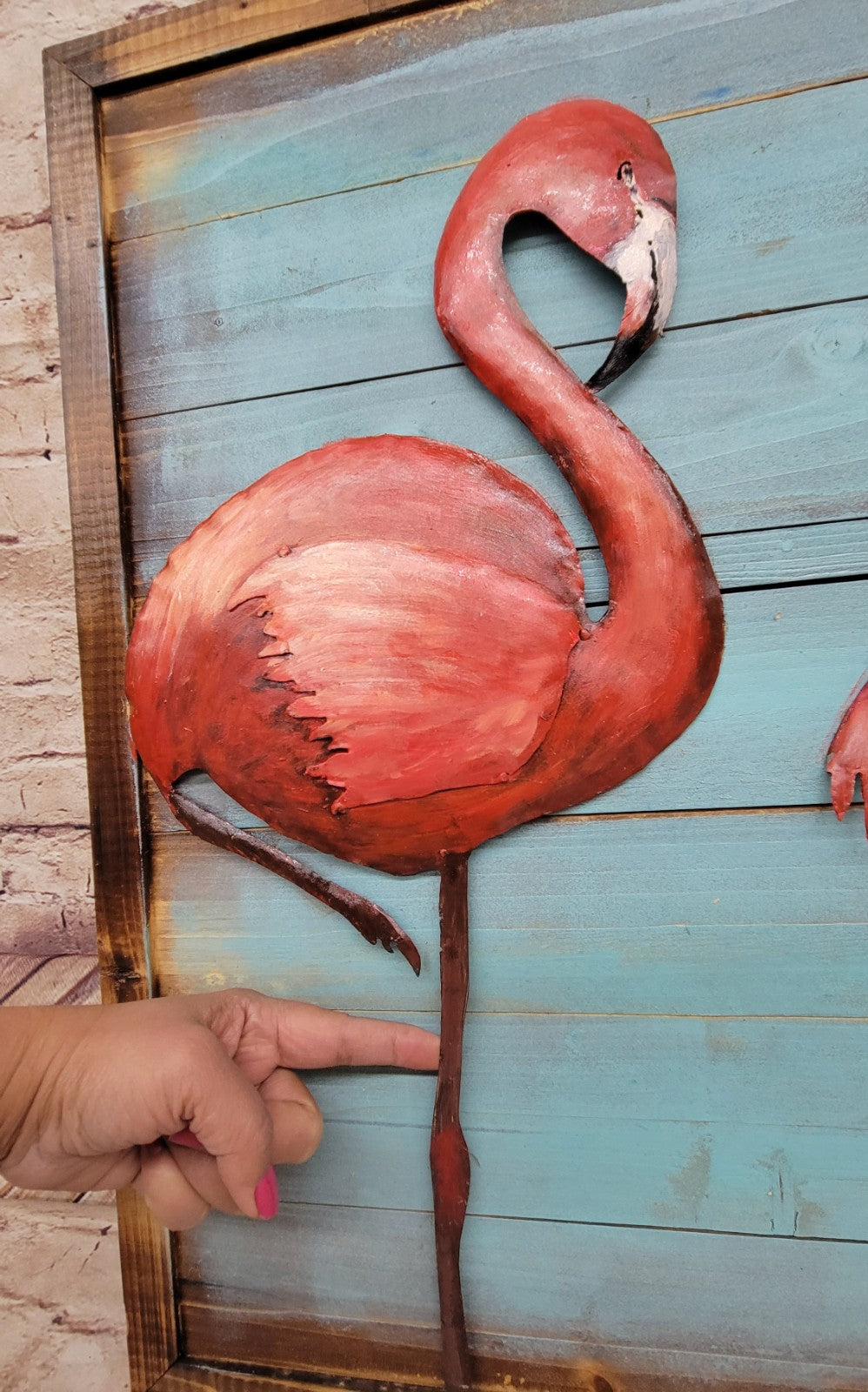 IMPRESSIONISM CONTEMPORARY Pink Flamingos 3 Dimensional oil Painting