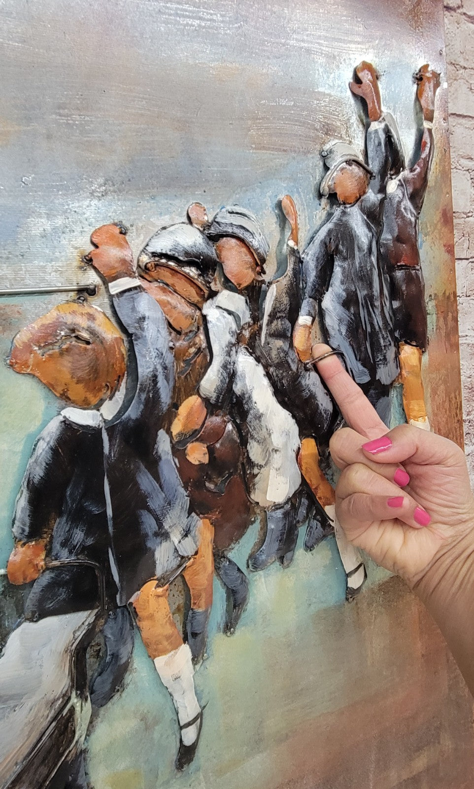 Boys Playing at See-Saw Classic Modern Children Artwork Three Dimensional Art