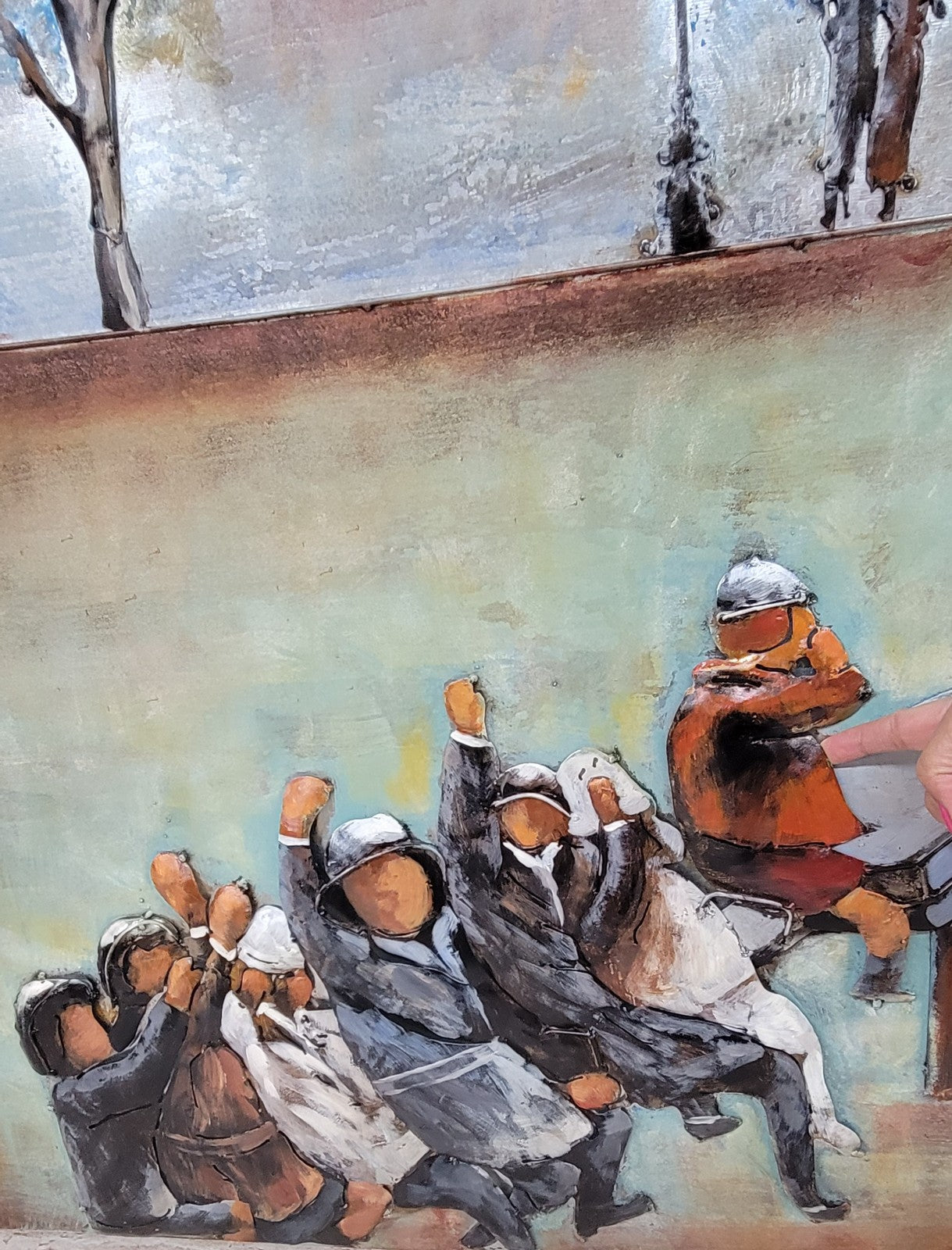 Boys Playing at See-Saw Classic Modern Children Artwork Three Dimensional Art