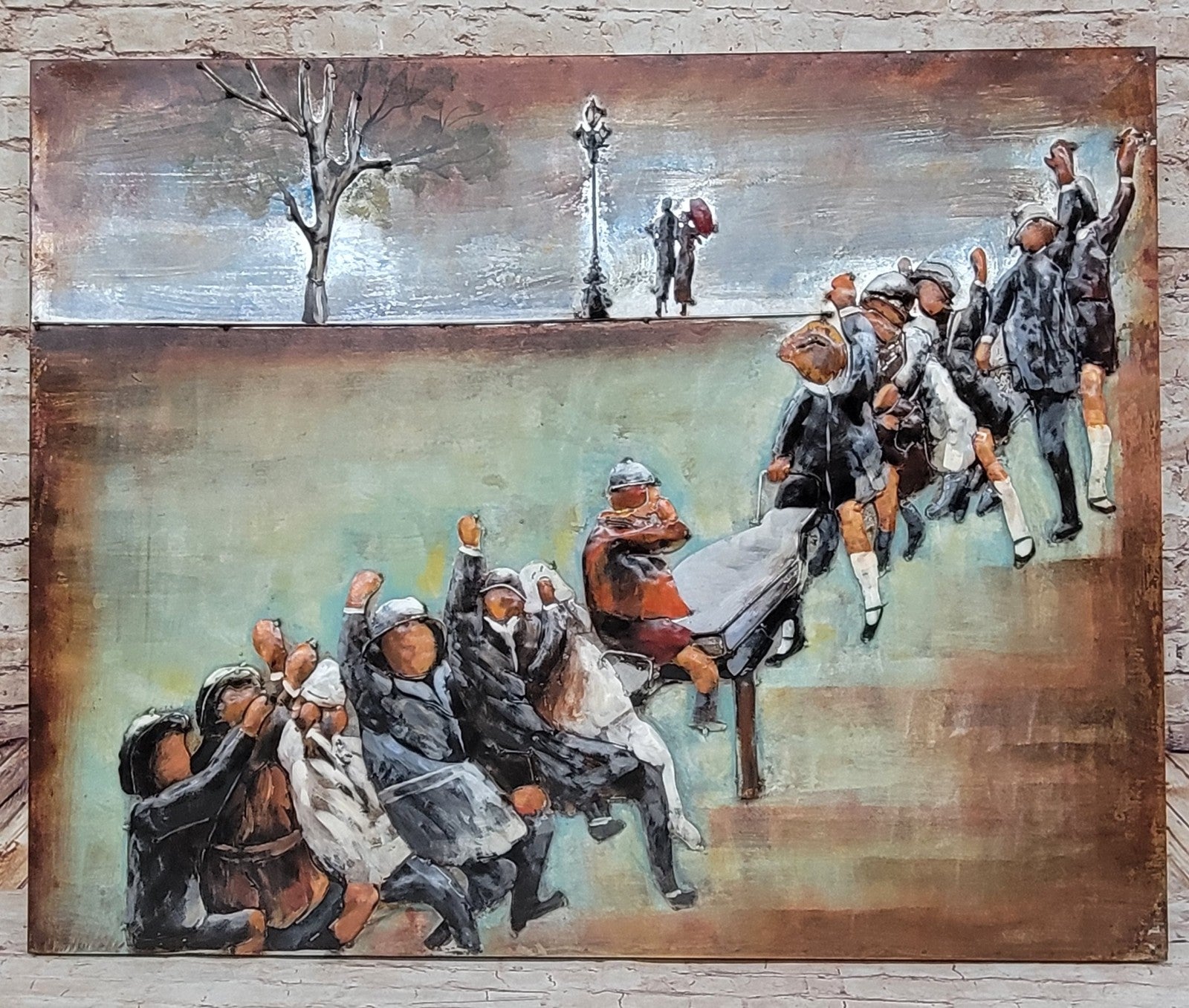 Boys Playing at See-Saw Classic Modern Children Artwork Three Dimensional Art