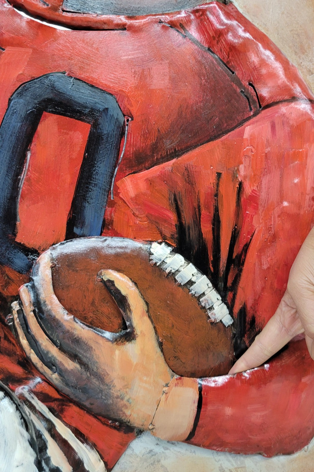 Buy European Bronze “Football Player 3D Metal Wall Art” – Handcrafted Canvas Painting for Sports Lovers