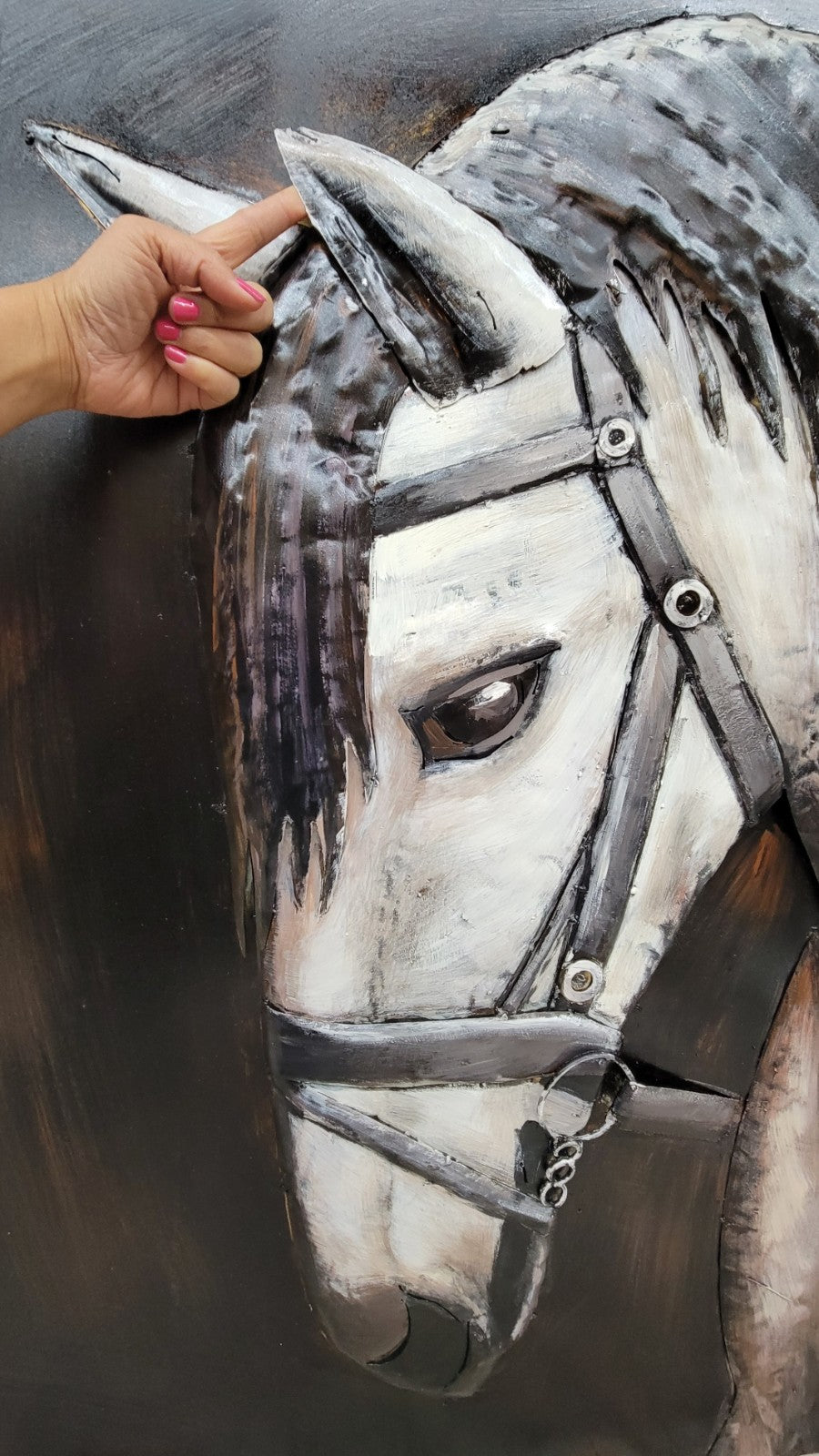 European Bronze Finery Golden Horse Hand Painted 3D Metal Wall Art Sale