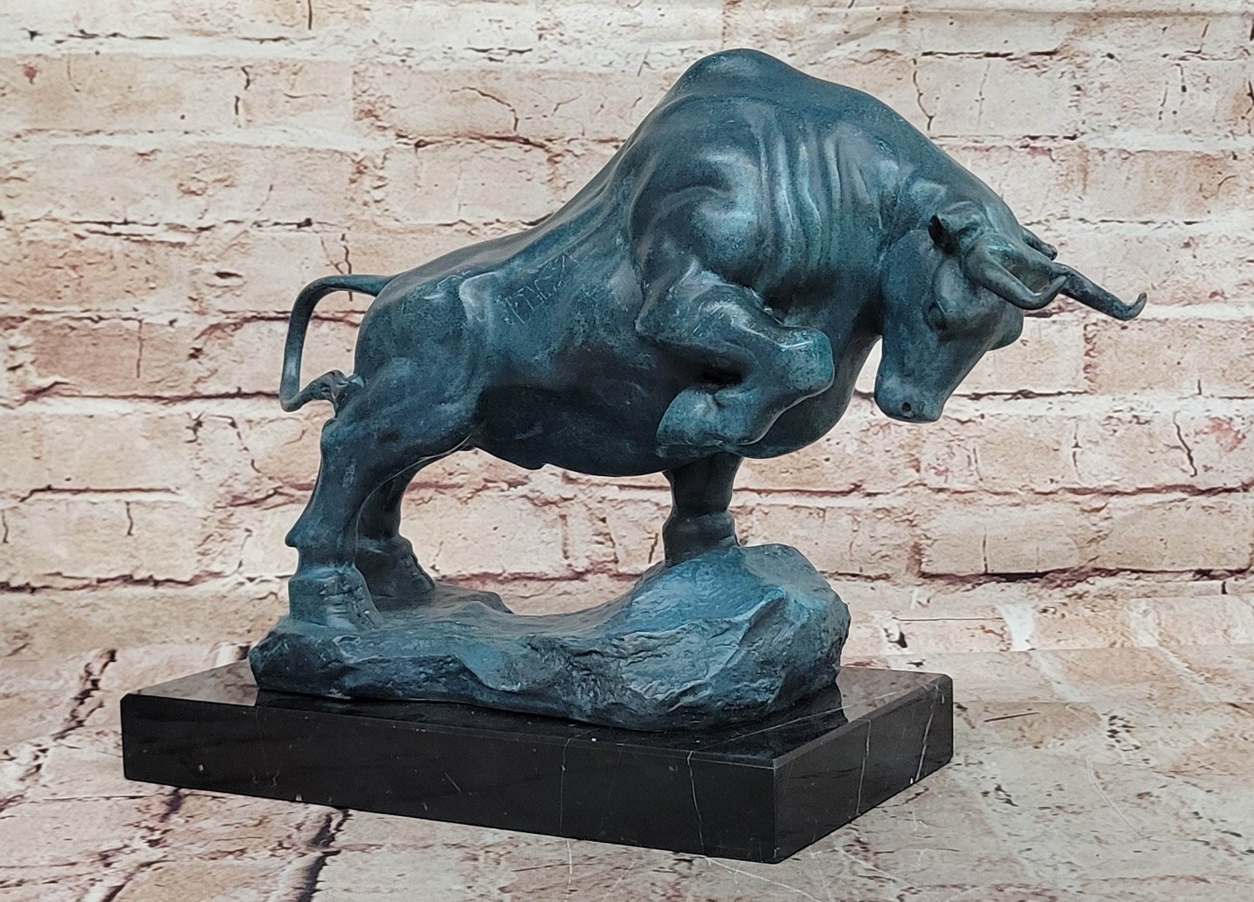 Collectible Stock Market Bull Statue with Special Patina by Milo Home Decor