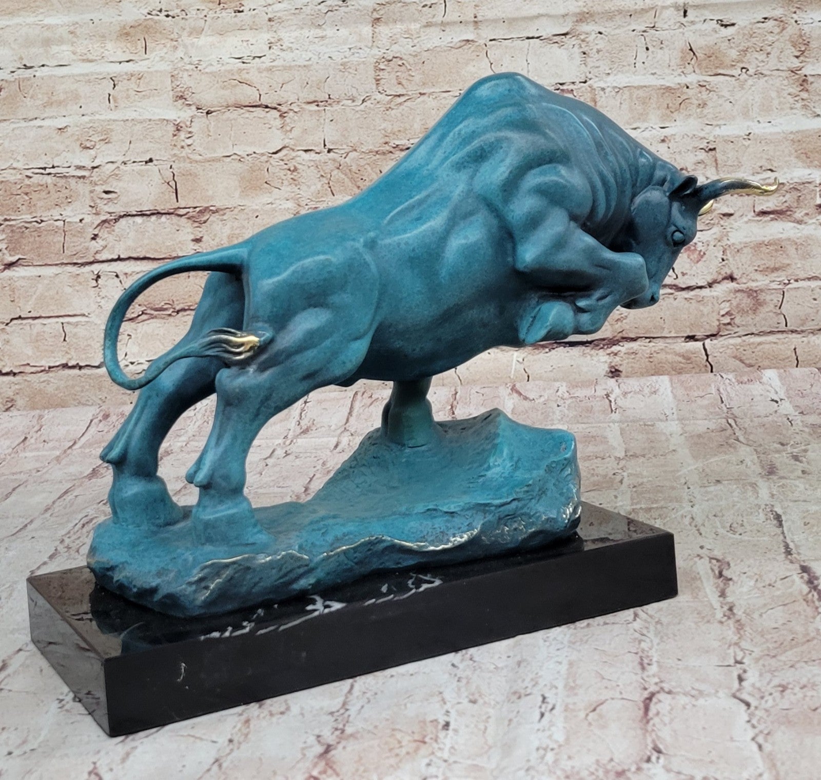 Collectible Stock Market Bull Statue with Special Patina by Milo Home Decor