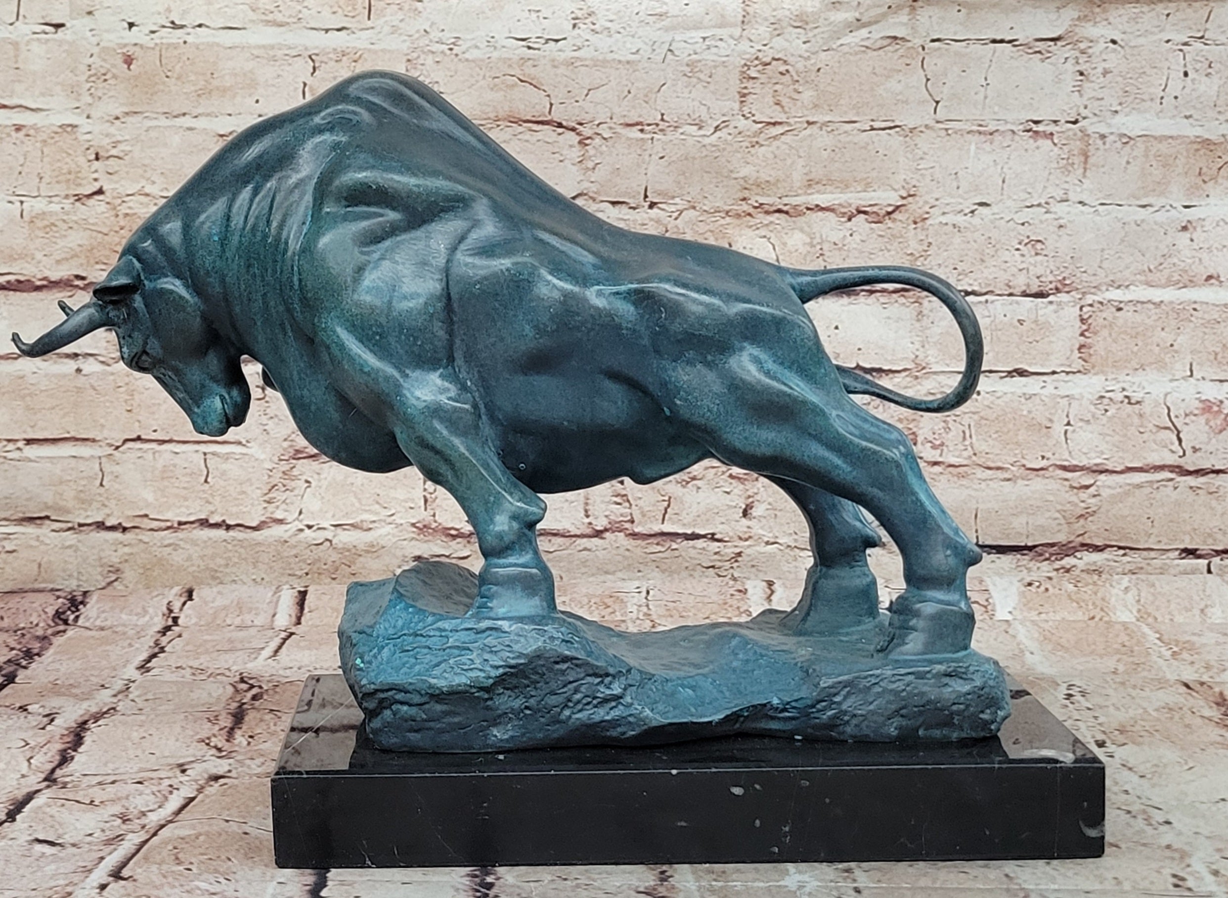 Collectible Stock Market Bull Statue with Special Patina by Milo Home Decor