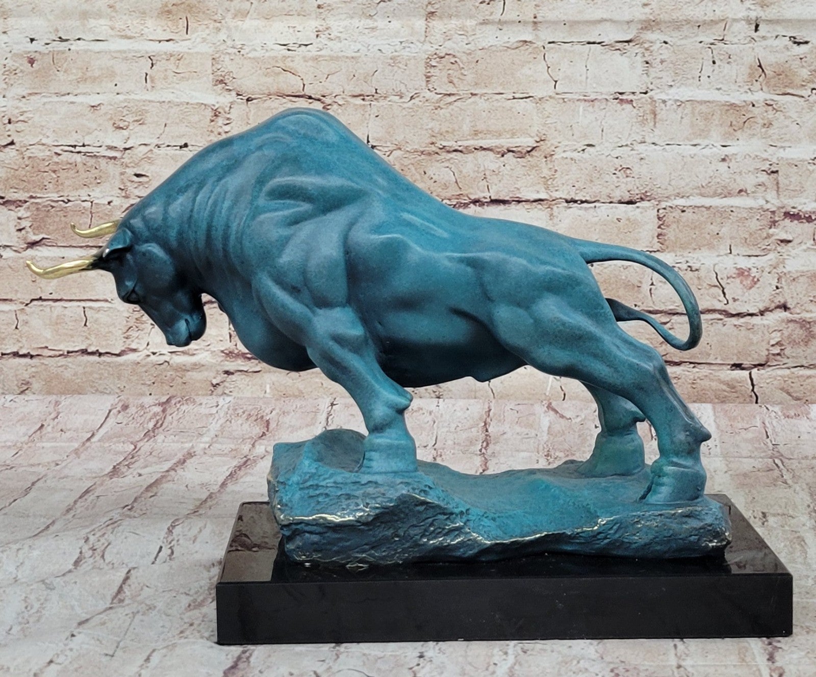 Collectible Stock Market Bull Statue with Special Patina by Milo Home Decor