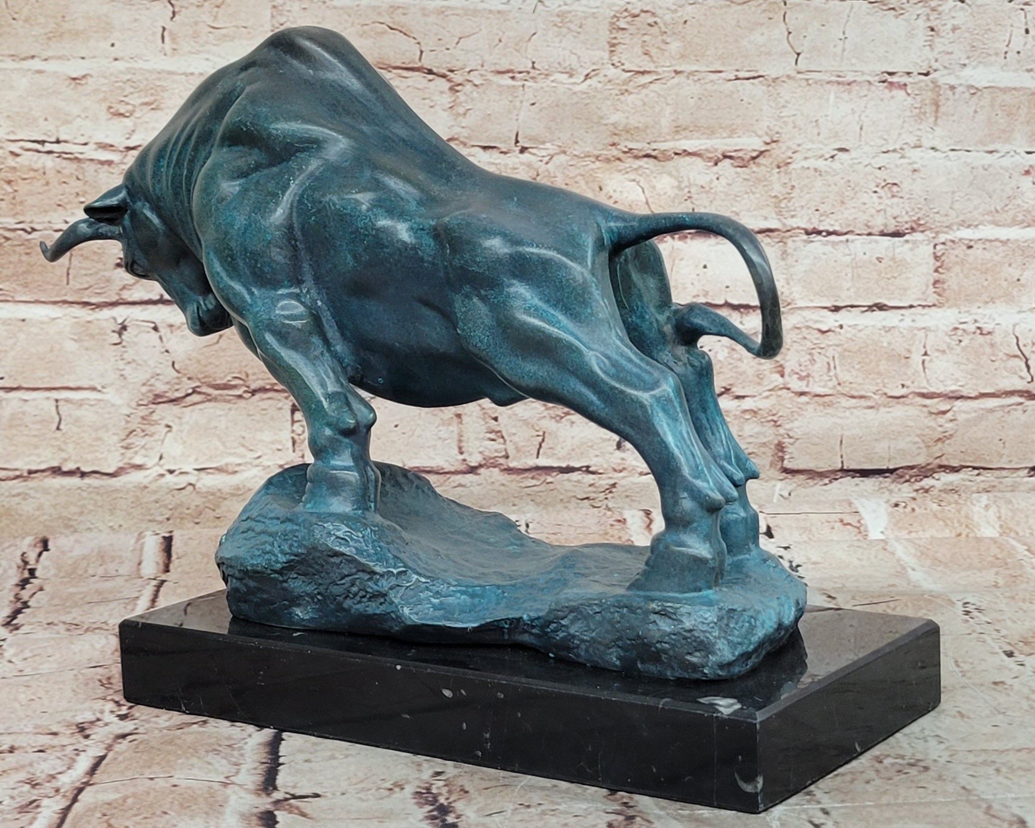 Collectible Stock Market Bull Statue with Special Patina by Milo Home Decor