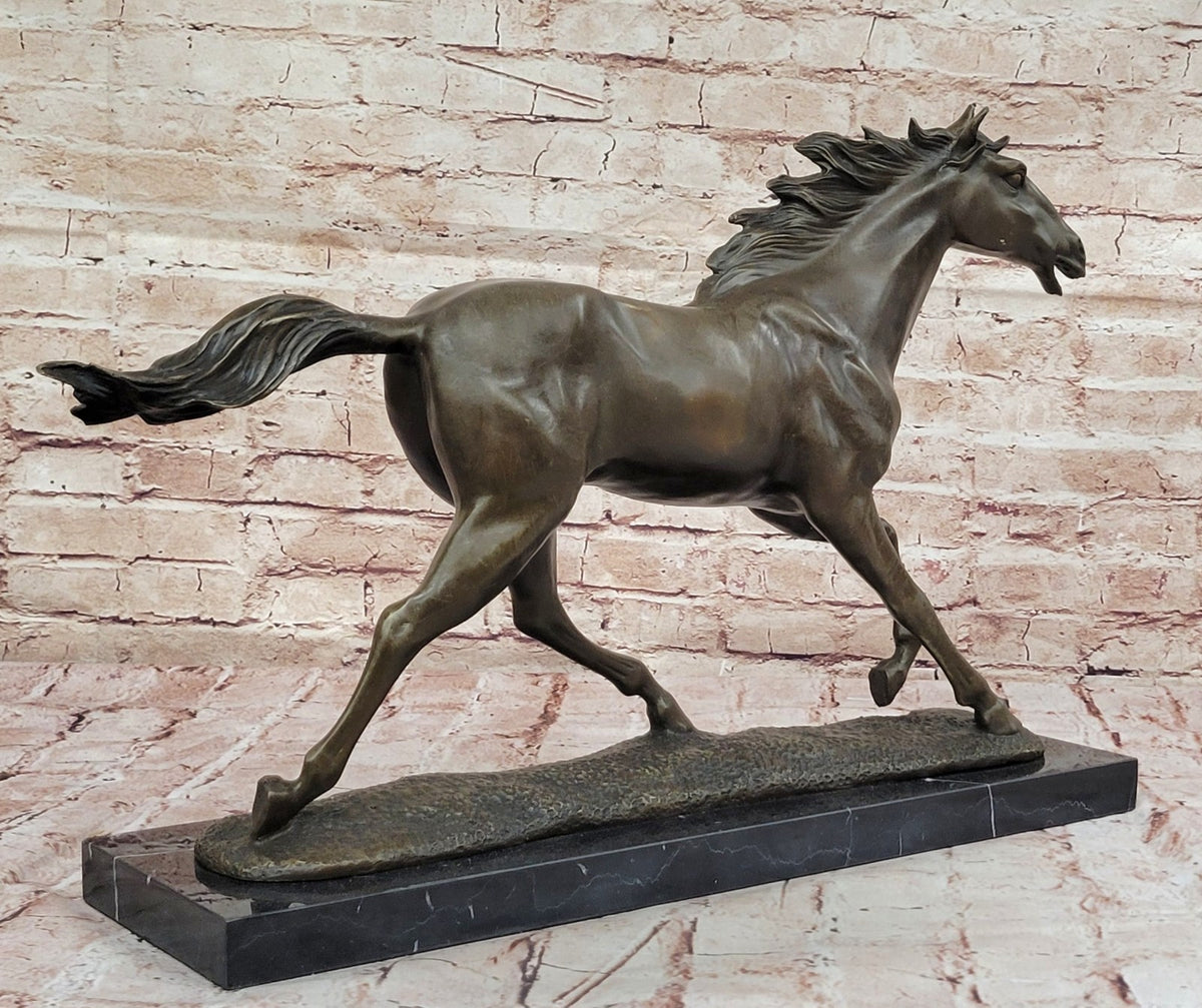 Handcrafted Detailed Genuine Bronze horse sculpture Lost Wax Method Decor