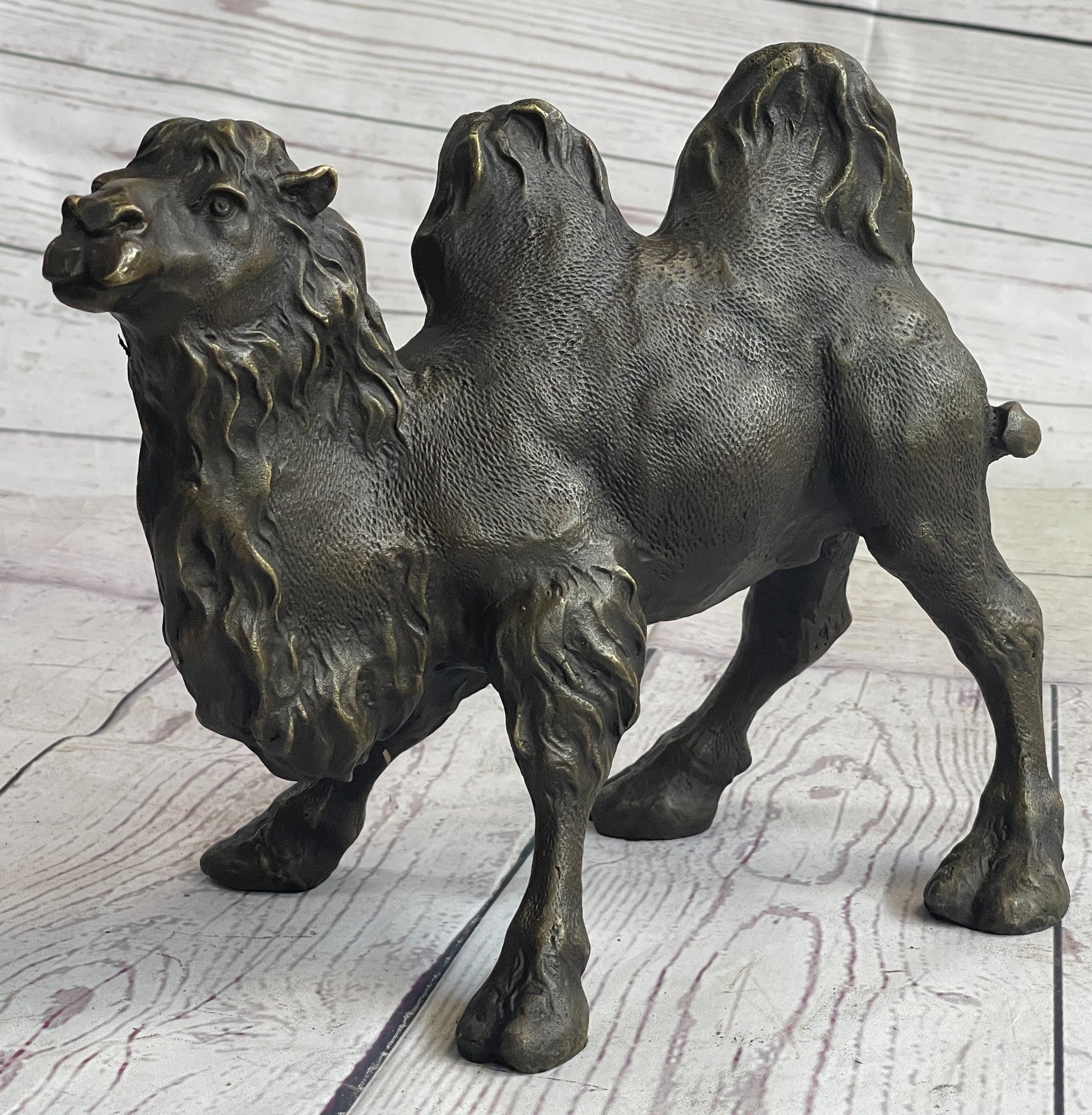 Metal Craft Big Size Bronze Standing Camel Sculpture Brass Animal Statue 4 Sale
