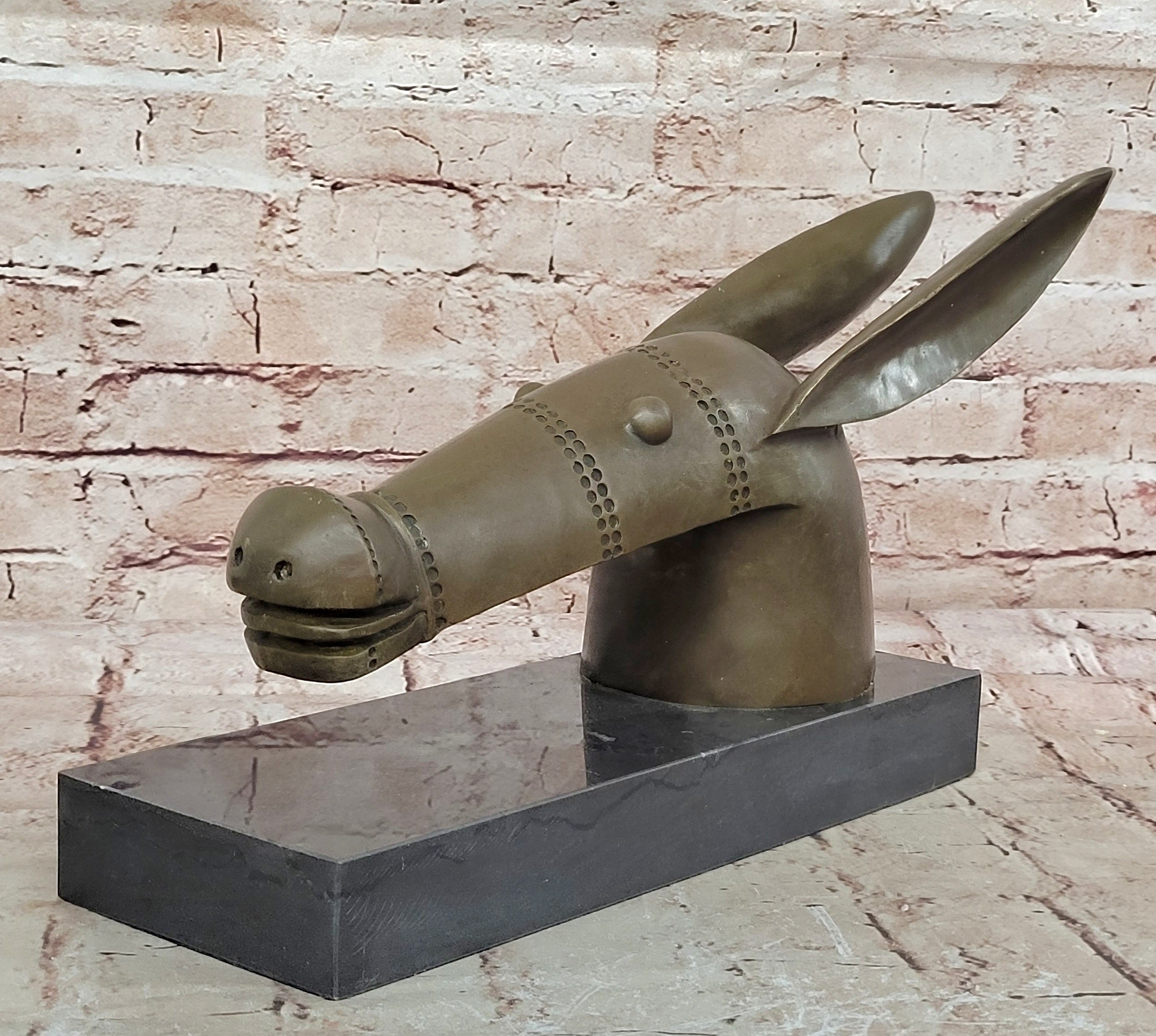 European Bronze Finery Picasso Donkey Hand Made by Lost Wax Method Statue