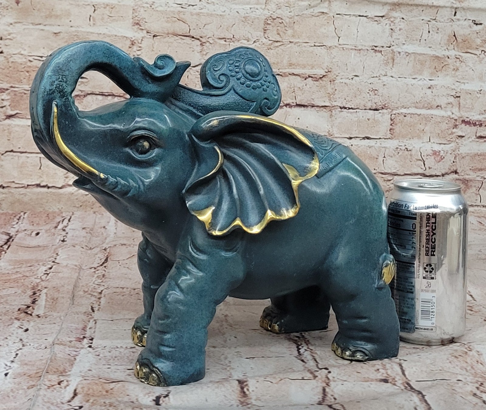 Feng Shui Bronze Elephant Statue Sculpture Handmade Lucky Animal Home Ornament