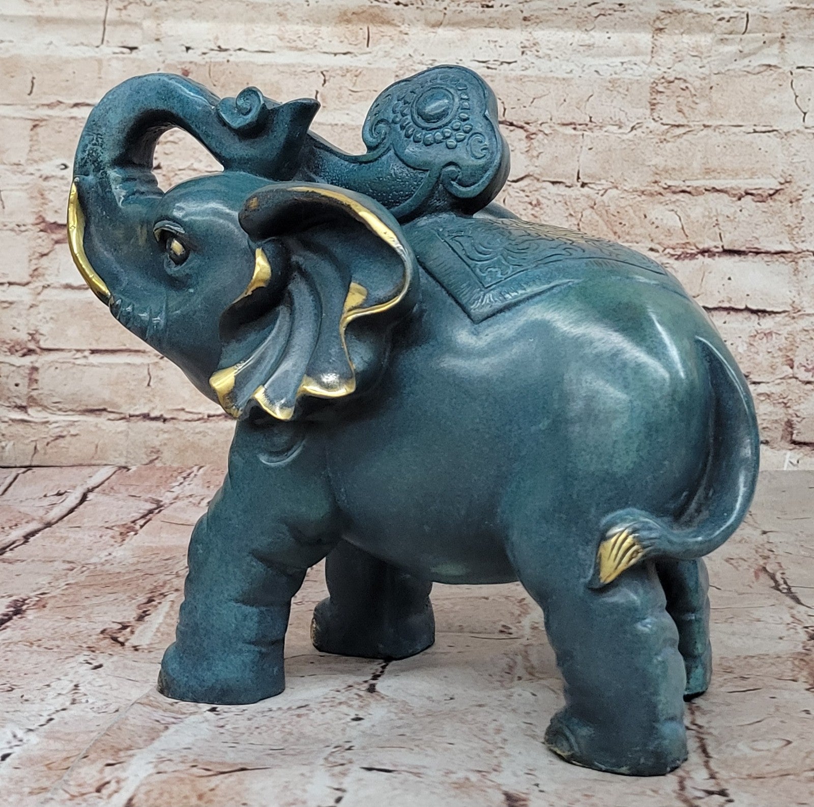 Feng Shui Bronze Elephant Statue Sculpture Handmade Lucky Animal Home Ornament