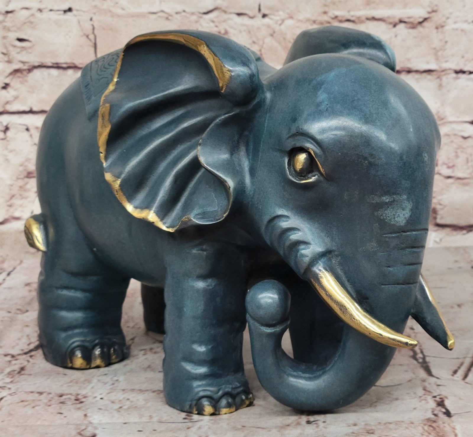 Fengshui Bronze Sculpture Statue of Elephant Auspicious Decor Home Office Gift