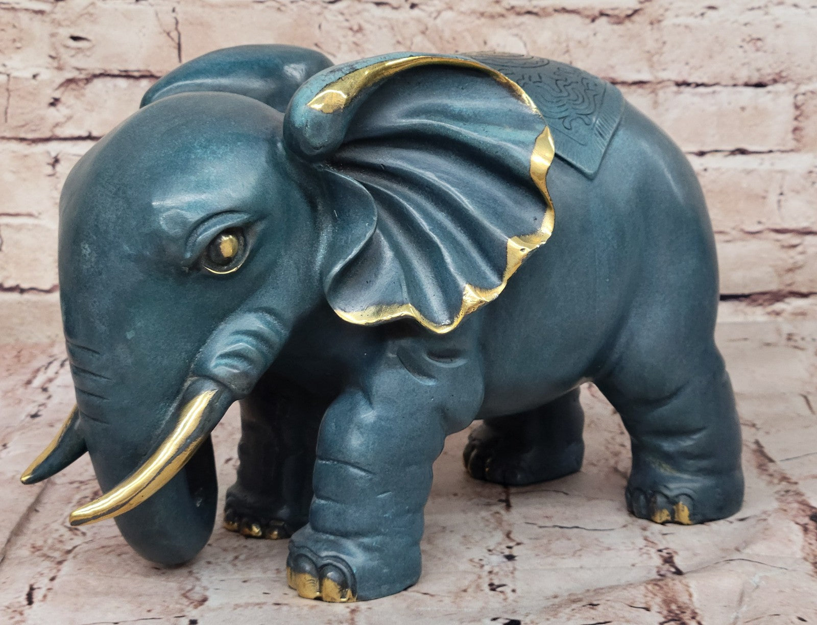 Fengshui Bronze Sculpture Statue of Elephant Auspicious Decor Home Office Gift