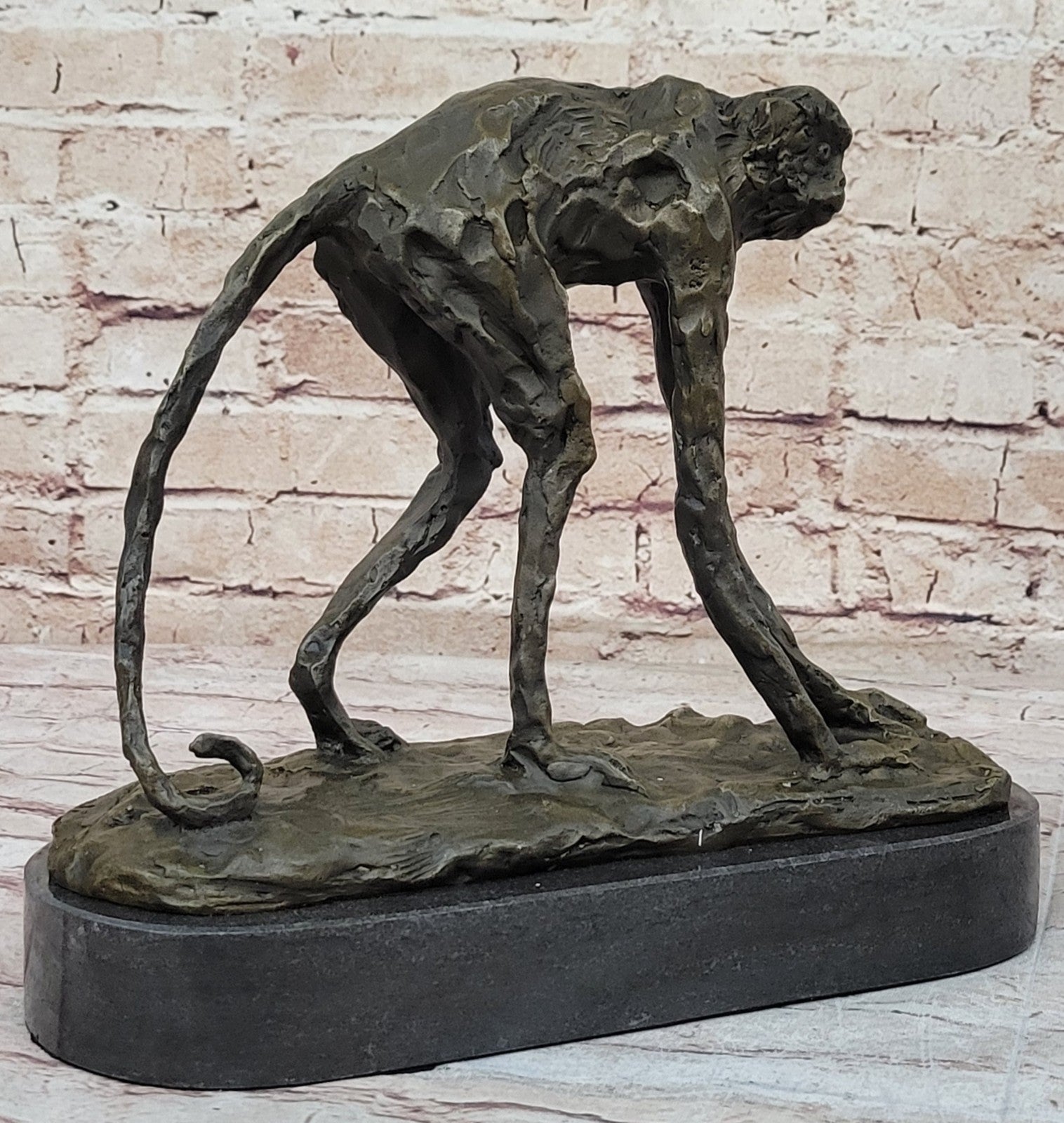 Very Nice Vintage Signed Milo Original Bronze Monkey Sculpture Lost Wax Method