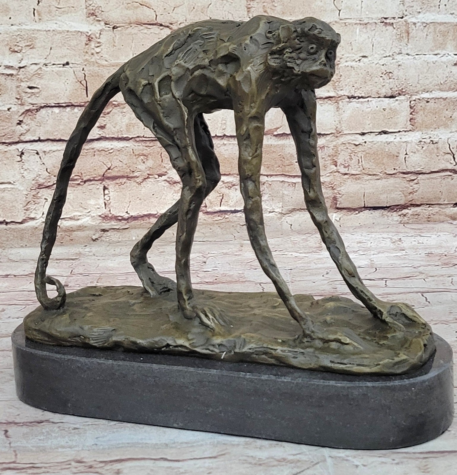 Very Nice Vintage Signed Milo Original Bronze Monkey Sculpture Lost Wax Method
