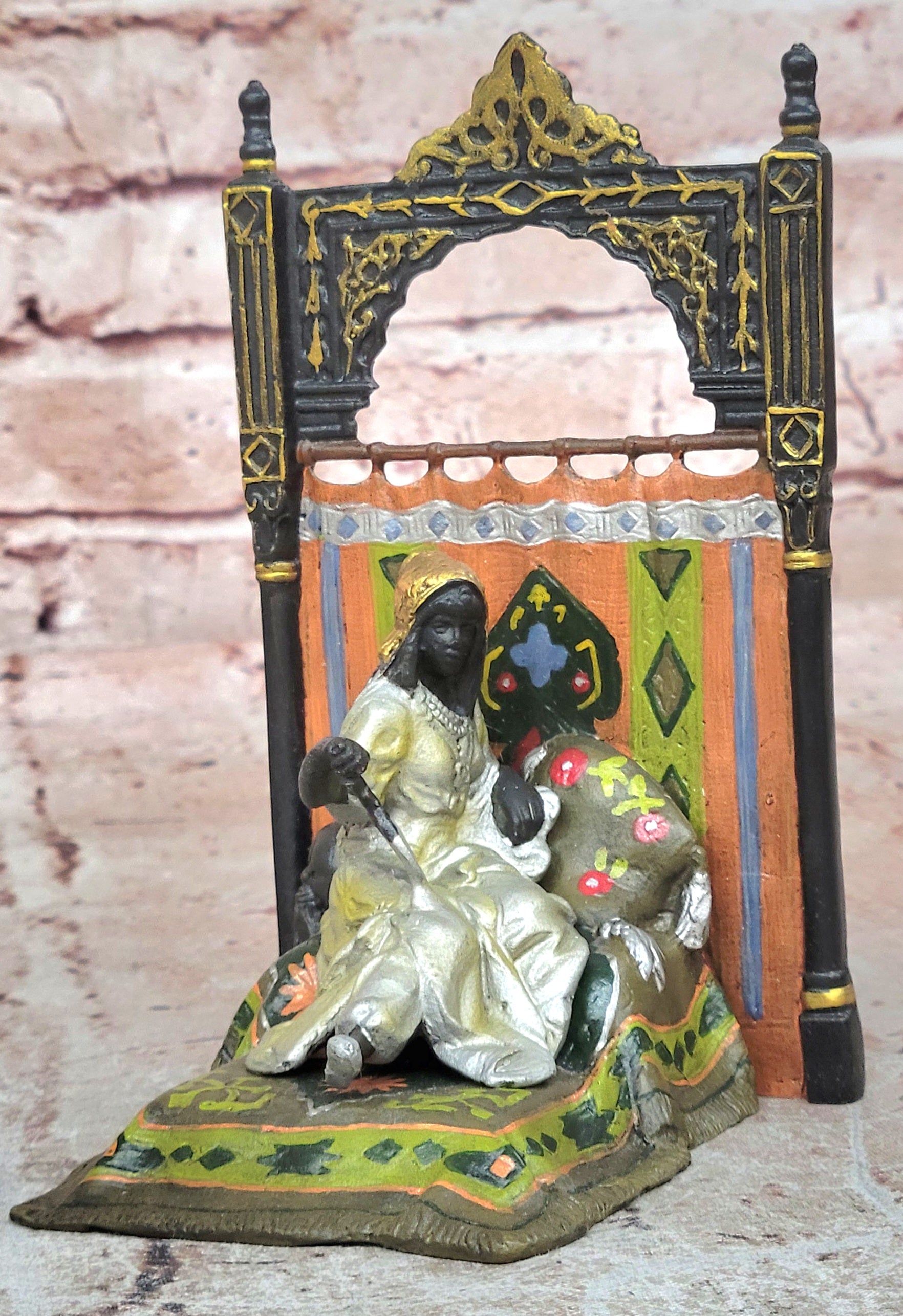 Austrian Franz Bergman Bronze Sculpture Woman on Carpet Vienna Collectible Artwork