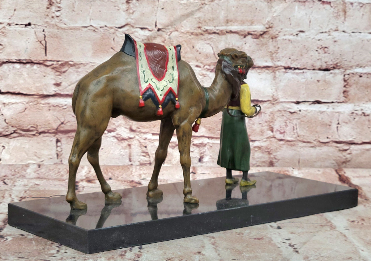 Franz Bergman Bronze Camel Rider Figurine Oriental Scene Fine Art Collectible Statue