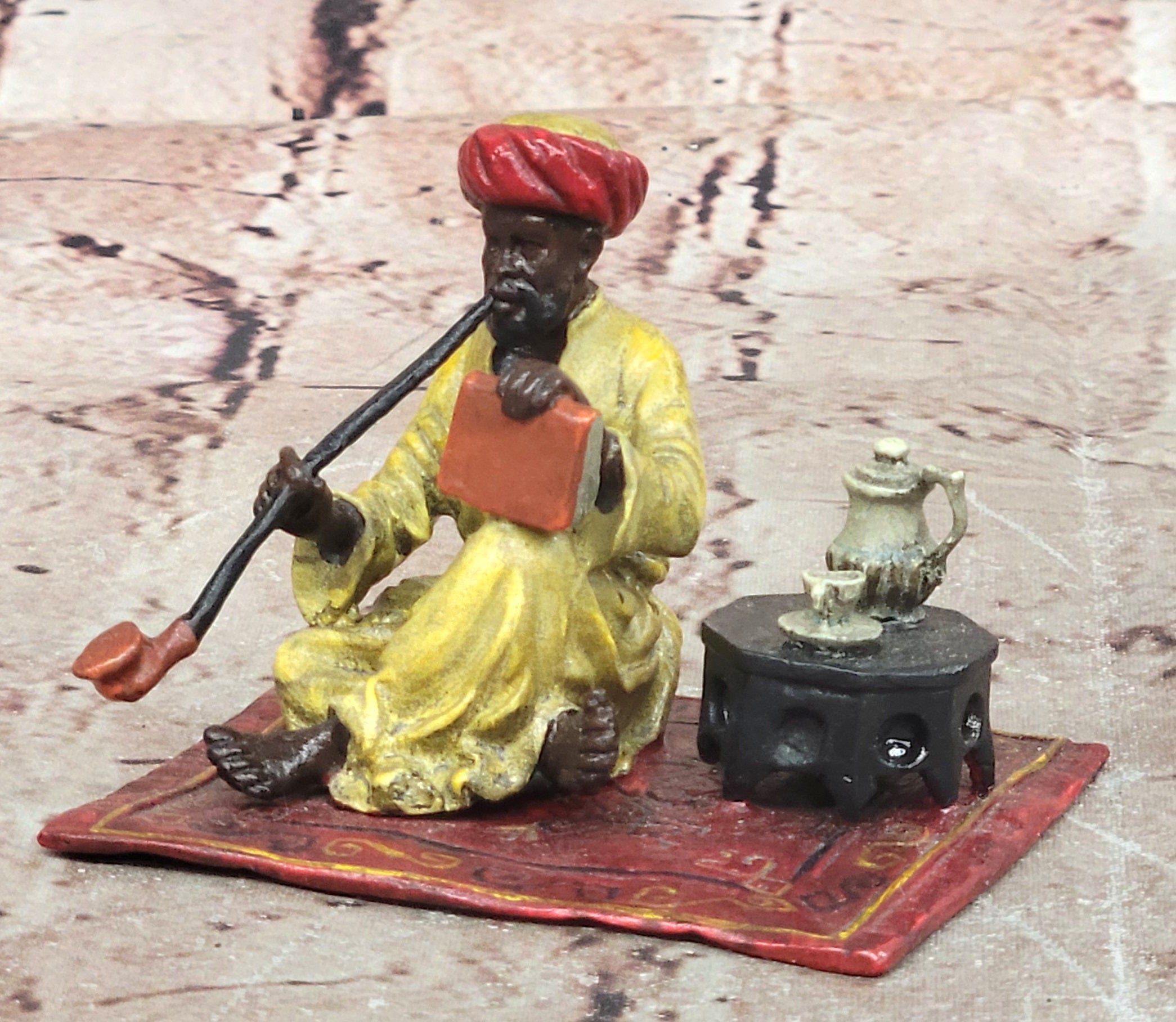 Vienna Bronze Figurine Arab Man Smoking Pipe After Bergman Artwork