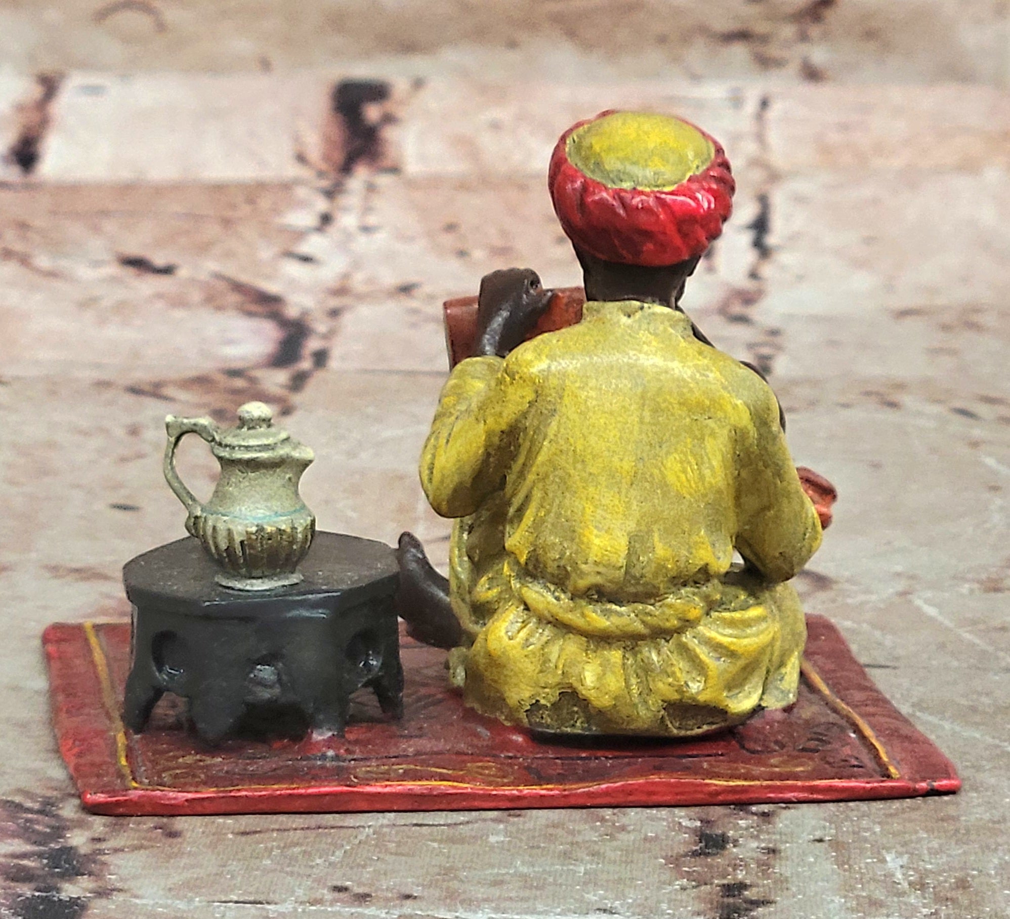 Vienna Bronze Figurine Arab Man Smoking Pipe After Bergman Artwork