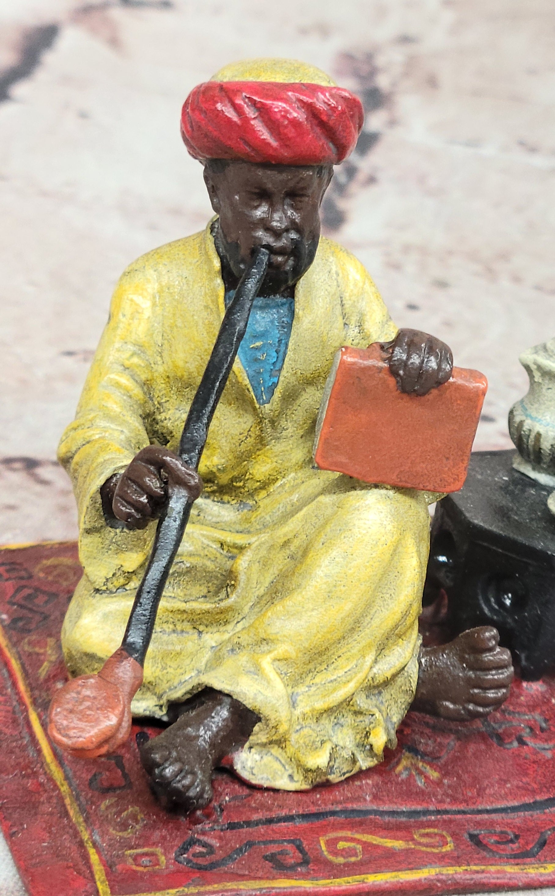 Vienna Bronze Figurine Arab Man Smoking Pipe After Bergman Artwork
