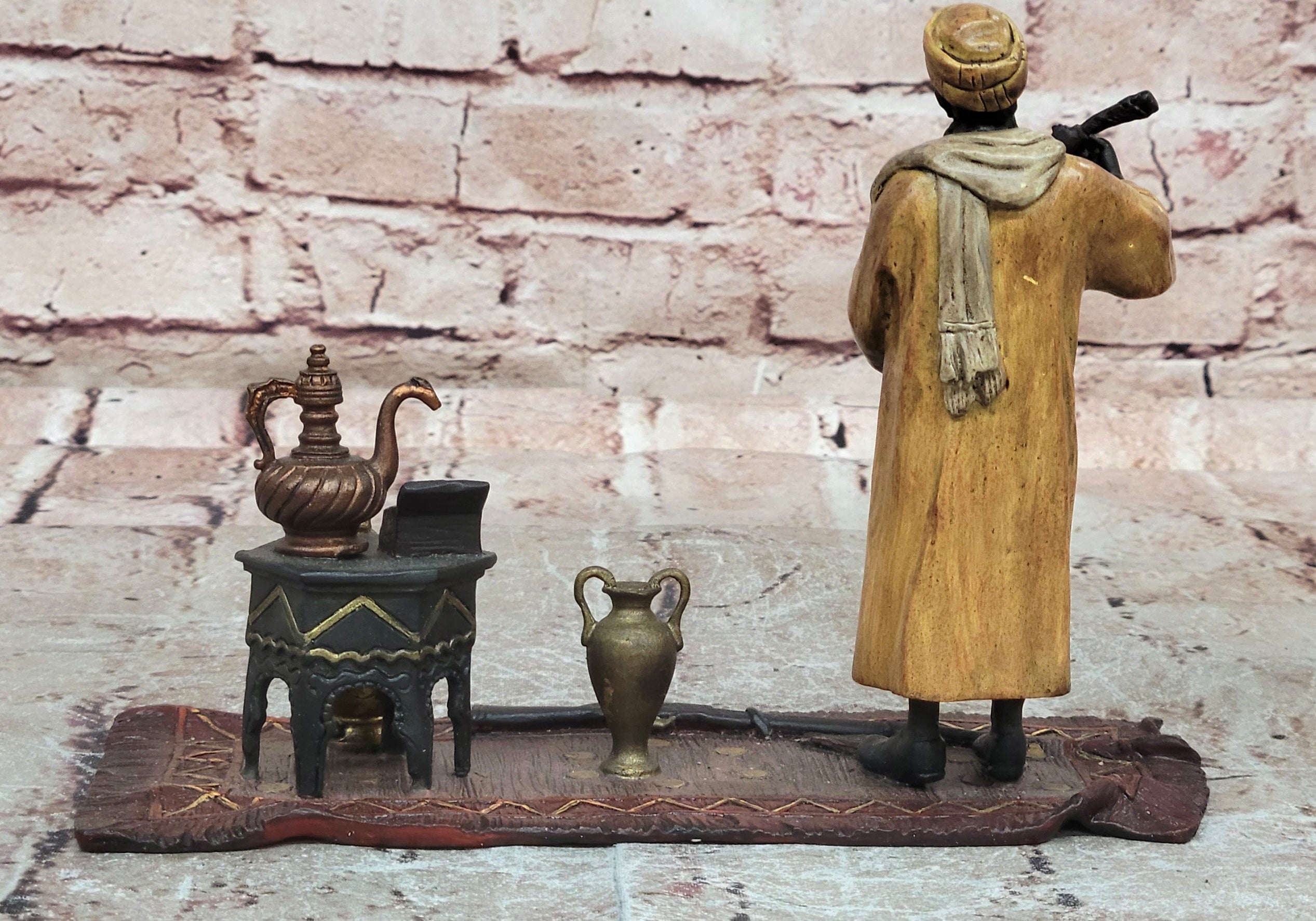 Vienna Bergman Bronze Arab Merchant with Carpet Collectible Statue