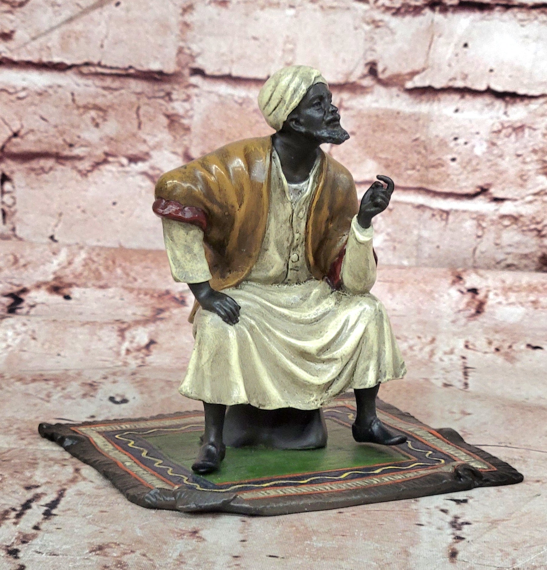 Bergman Austrian Bronze Oriental Merchant Figurine Cold Painted Fine Art Decor