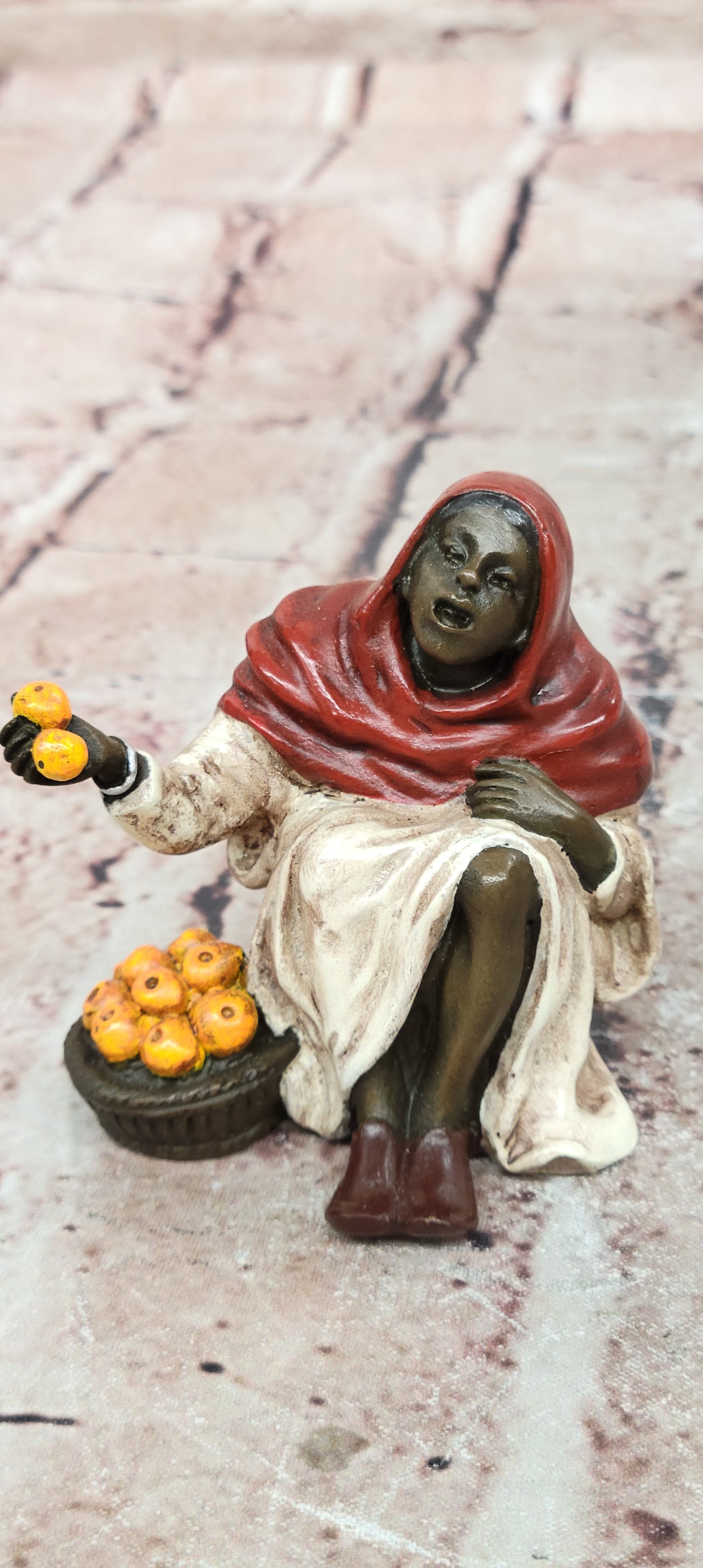 Franz Bergman Vienna Bronze Sculpture Fruit Seller Museum Quality Artwork