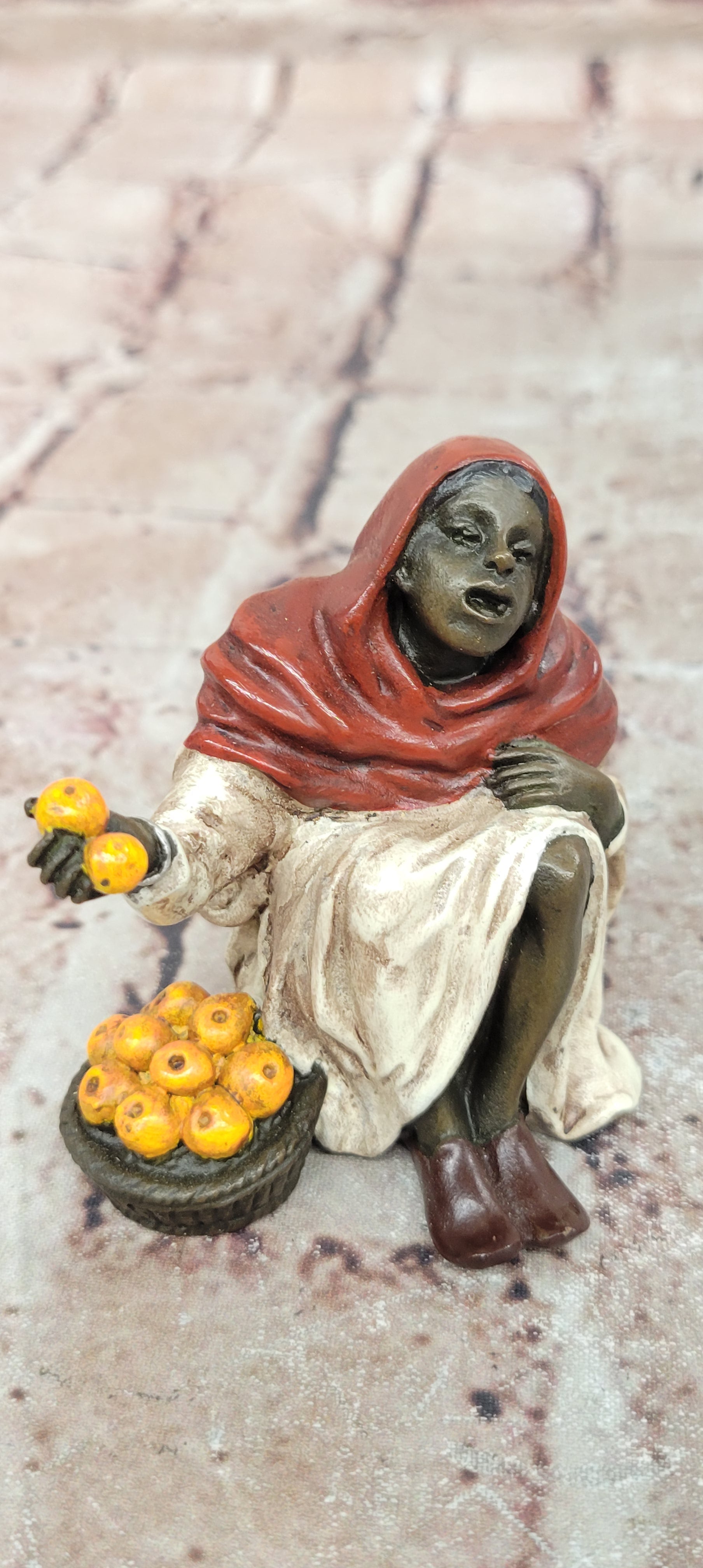 Franz Bergman Vienna Bronze Sculpture Fruit Seller Museum Quality Artwork
