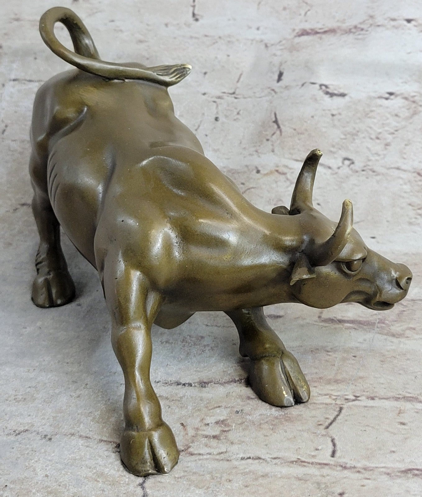 Hand Made European Genuine Bronze Magnificent Stock Market Bull Sculpture Figurine