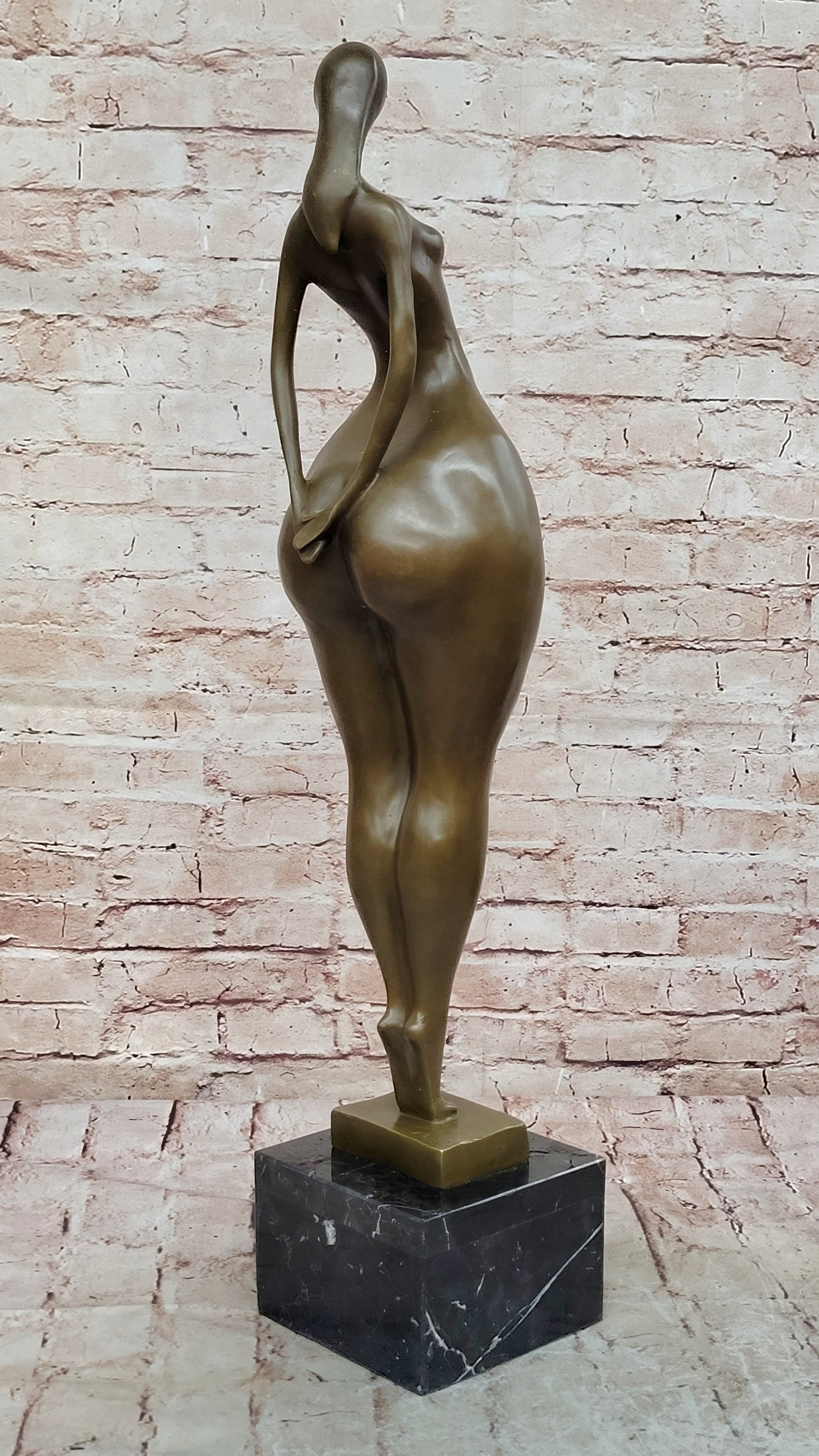 Milo Bronze Nude Female Sculpture – Abstract Modern Artwork Figurine Hot Cast