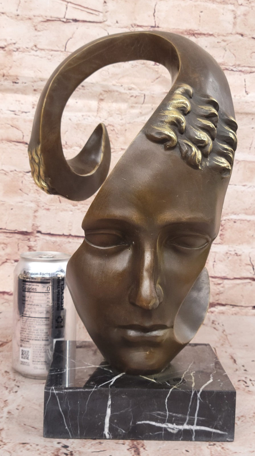 Bronze abstract statue Male Dali head bronze sculpture people face 100% bronze