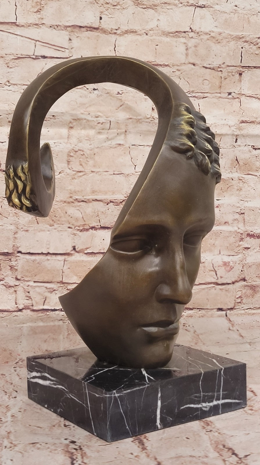 Bronze abstract statue Male Dali head bronze sculpture people face 100% bronze
