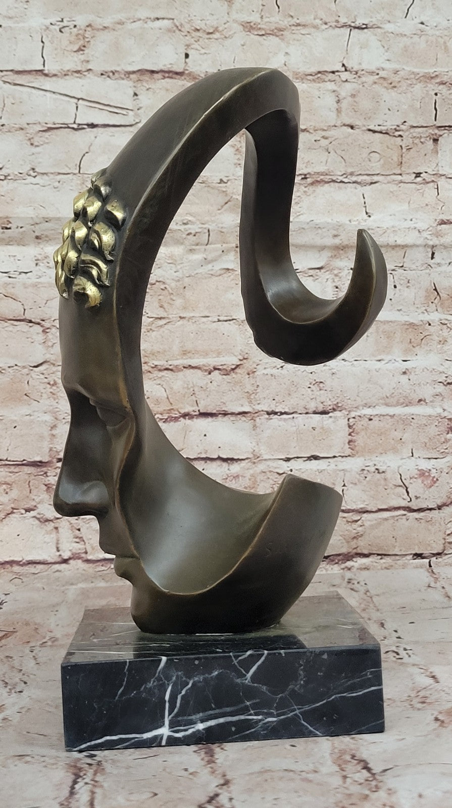 Bronze abstract statue Male Dali head bronze sculpture people face 100% bronze