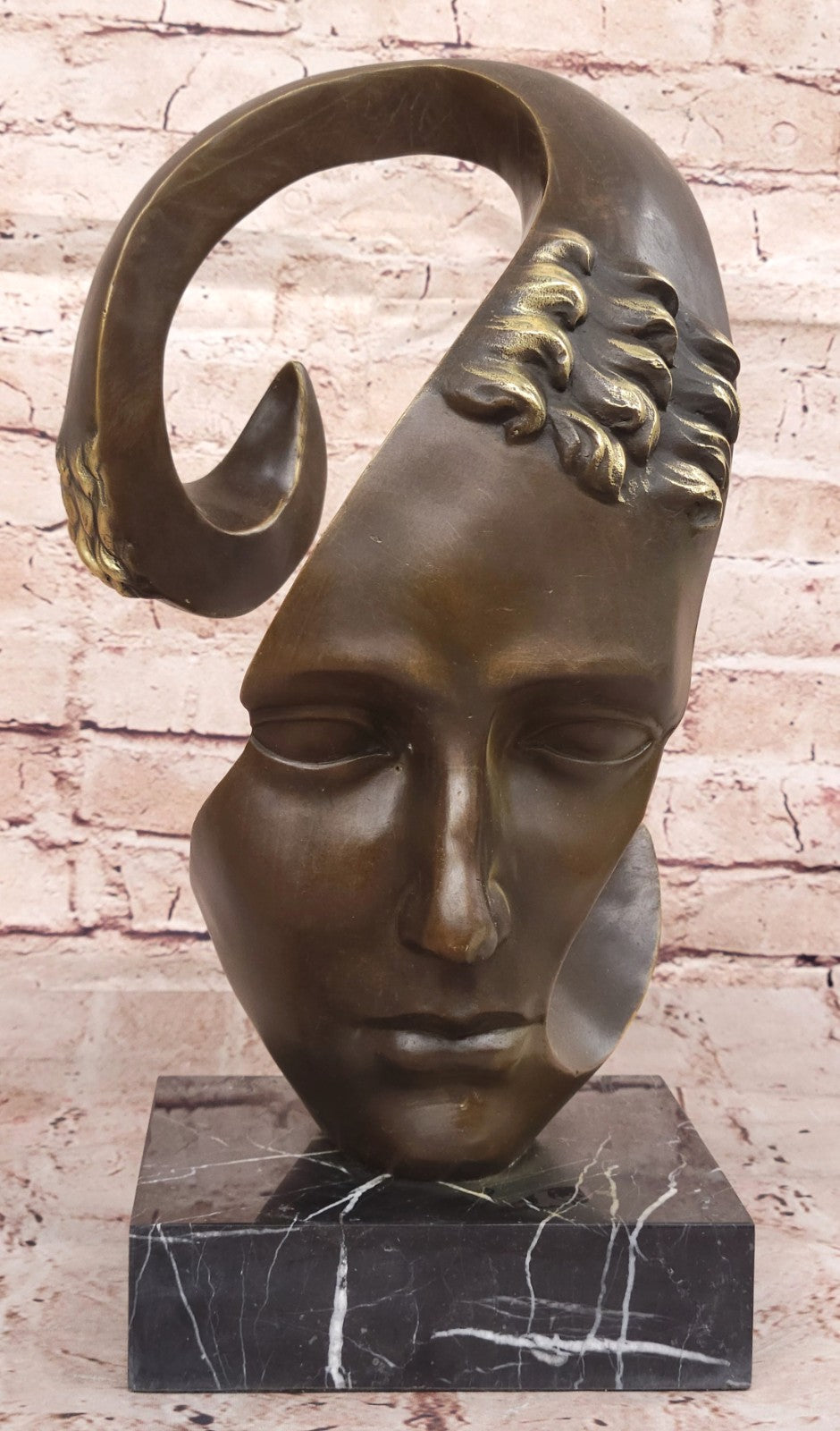 Bronze abstract statue Male Dali head bronze sculpture people face 100% bronze