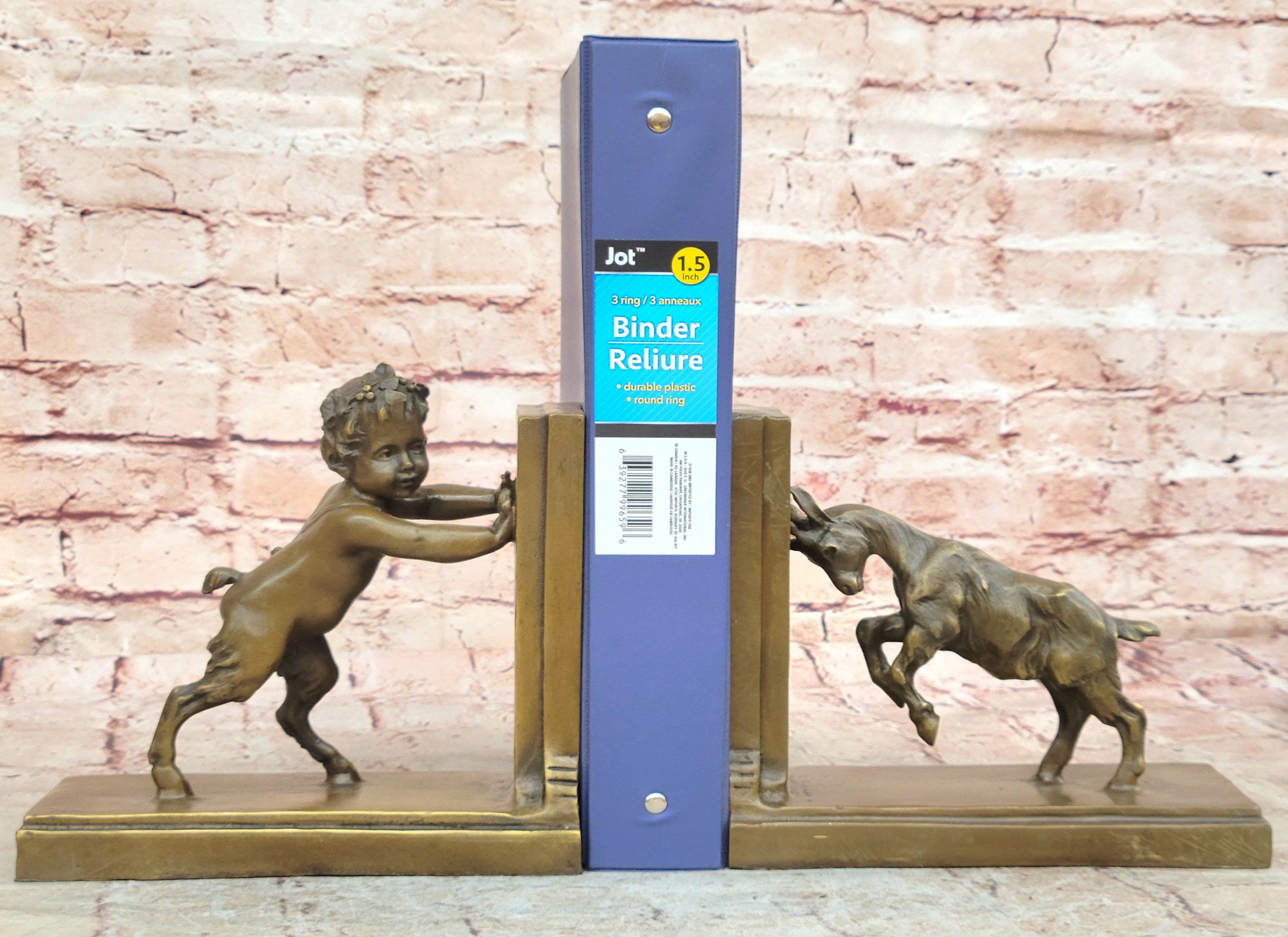 Bronze Sculpture Statue Signed by Milo Art Deco Satyr with Goat Classic Figurine