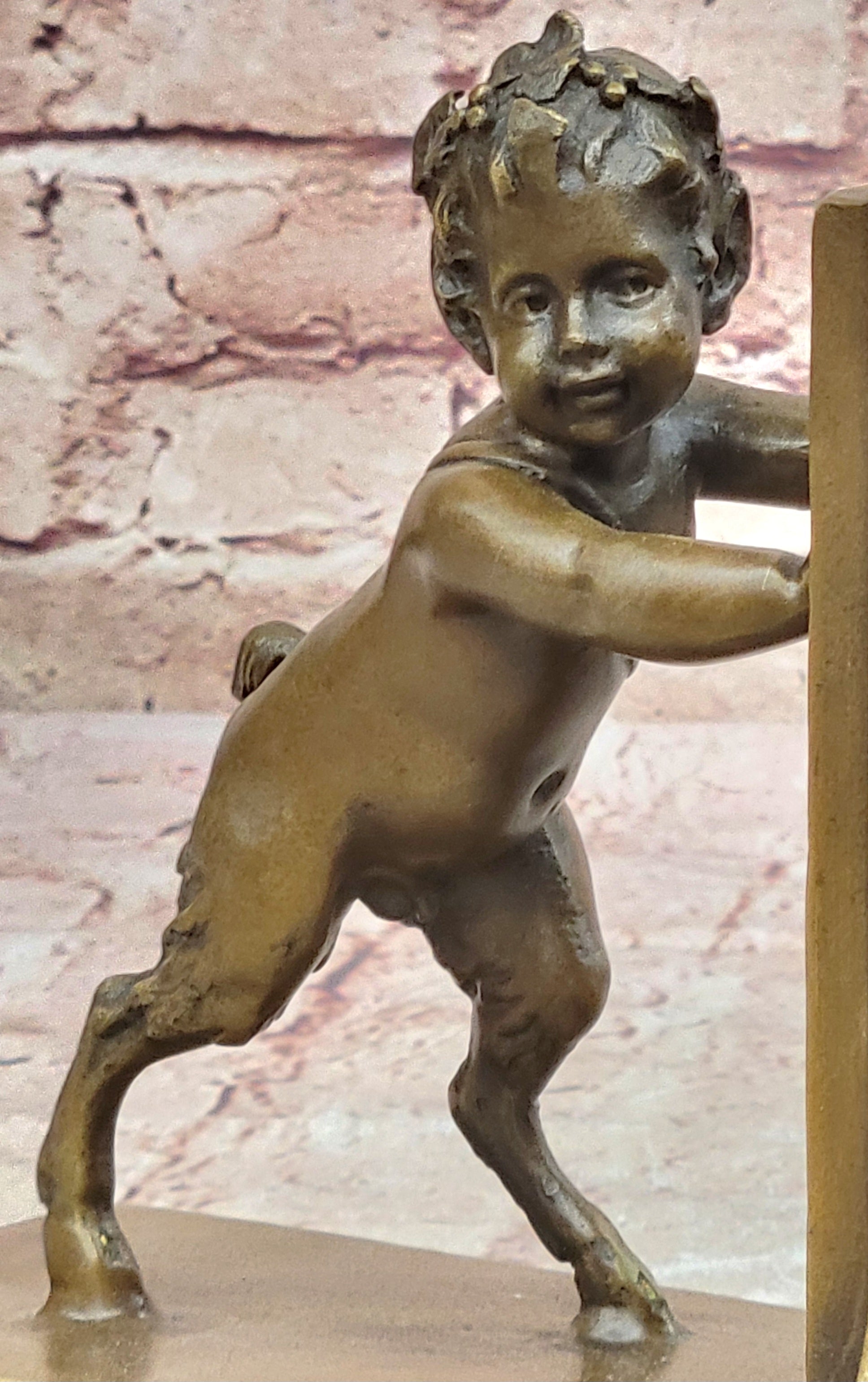 Bronze Sculpture Statue Signed by Milo Art Deco Satyr with Goat Classic Figurine