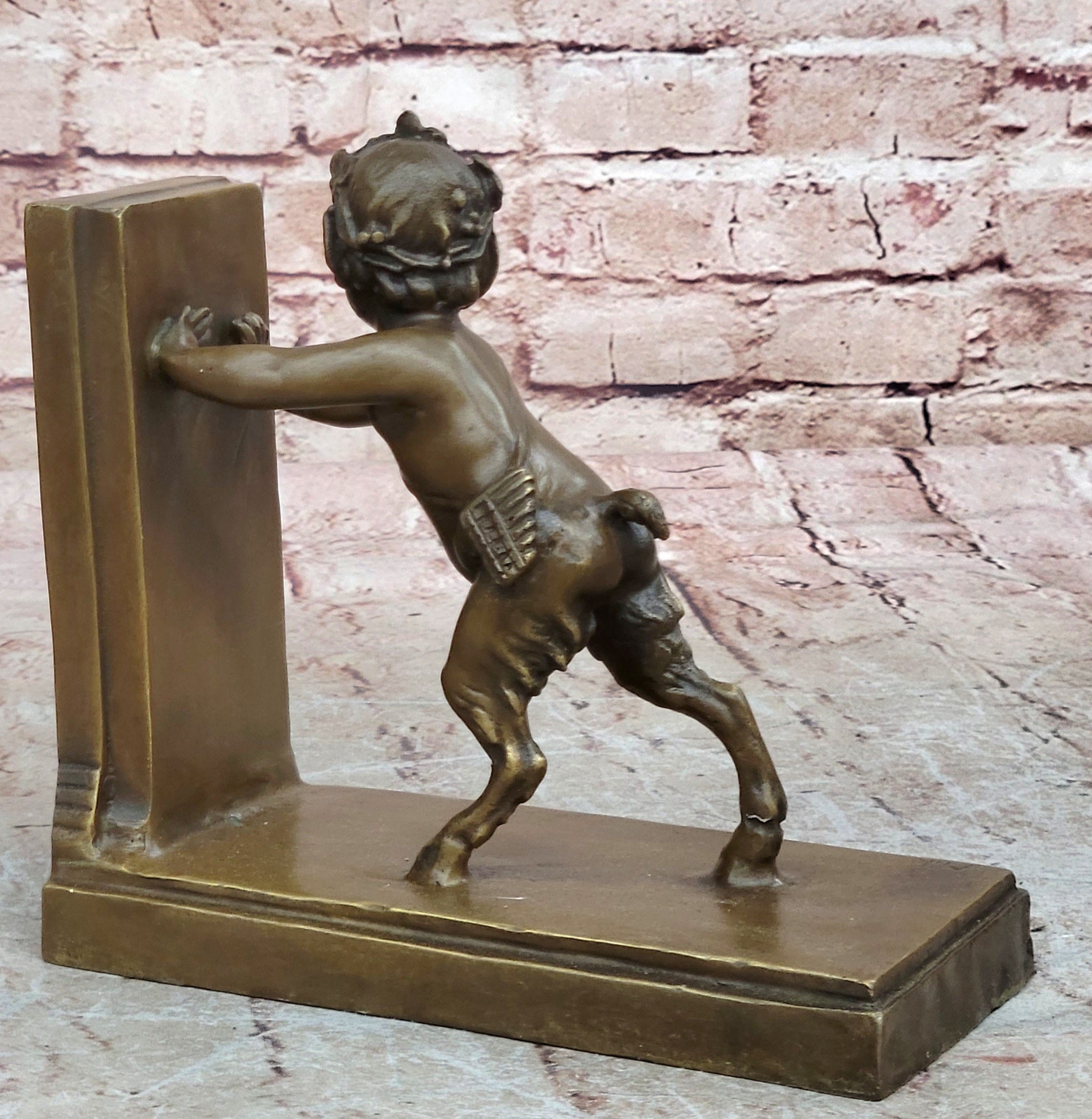 Bronze Sculpture Statue Signed by Milo Art Deco Satyr with Goat Classic Figurine