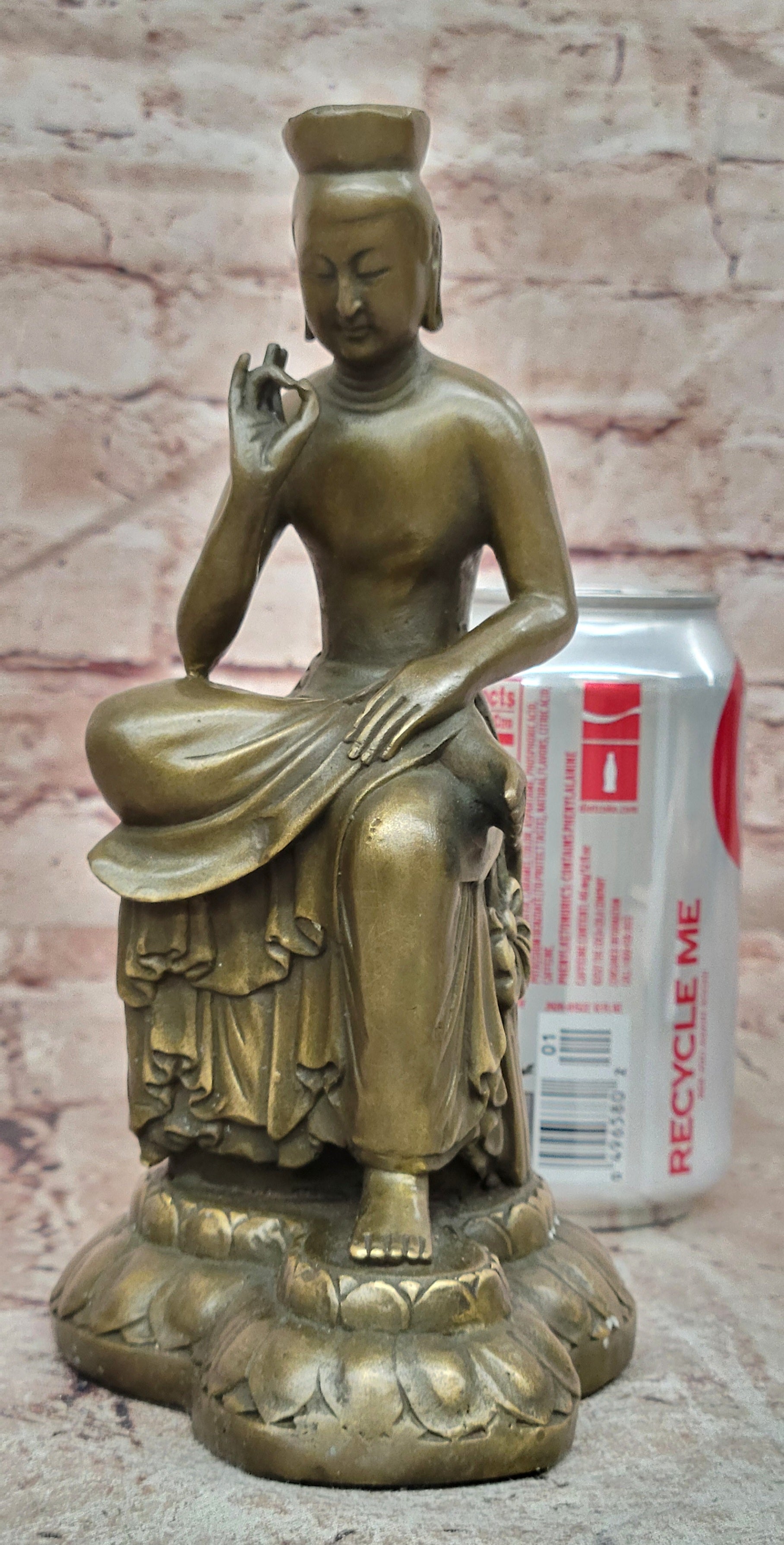 Bronze Buddha Statue Signed Milo Meditation Art Religious Collectible Sculpture