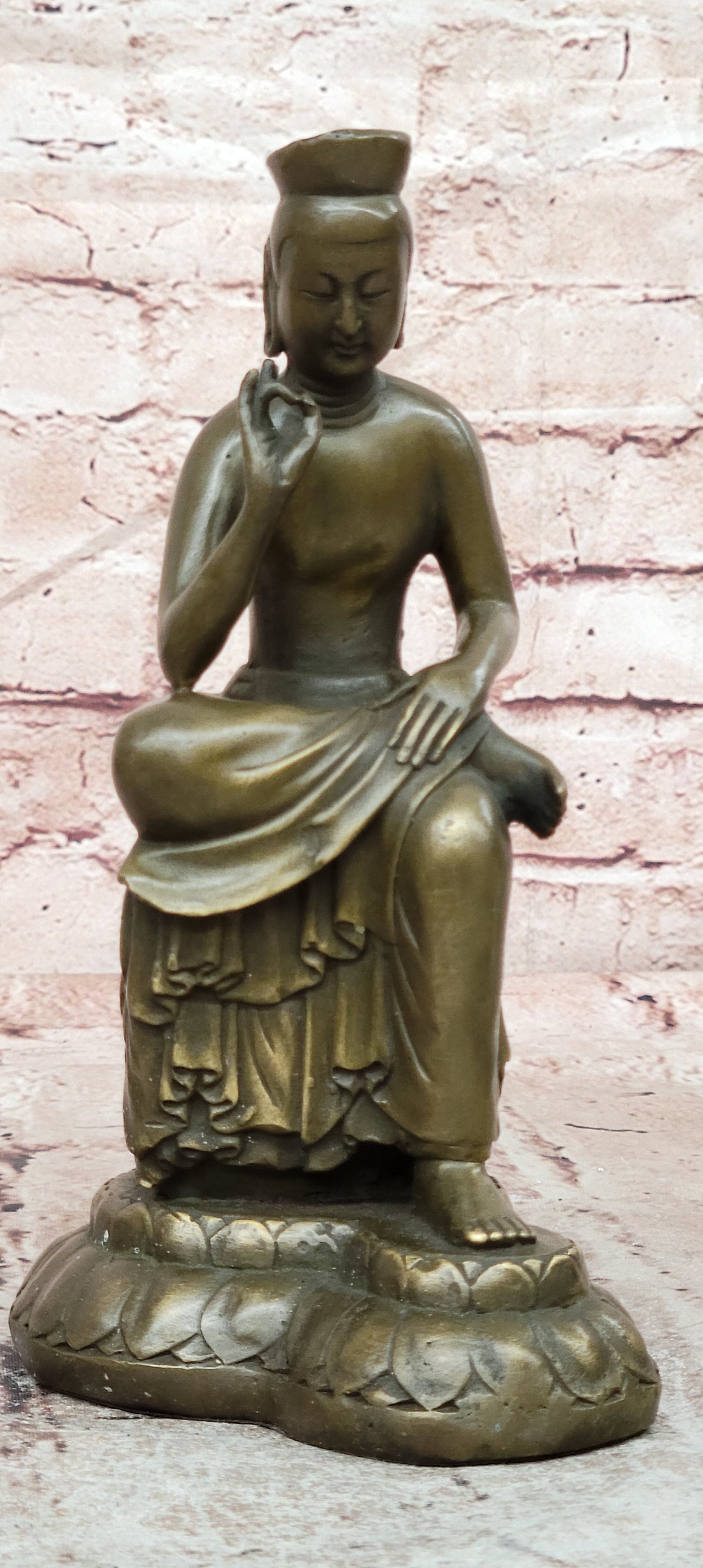 Bronze Buddha Statue Signed Milo Meditation Art Religious Collectible Sculpture
