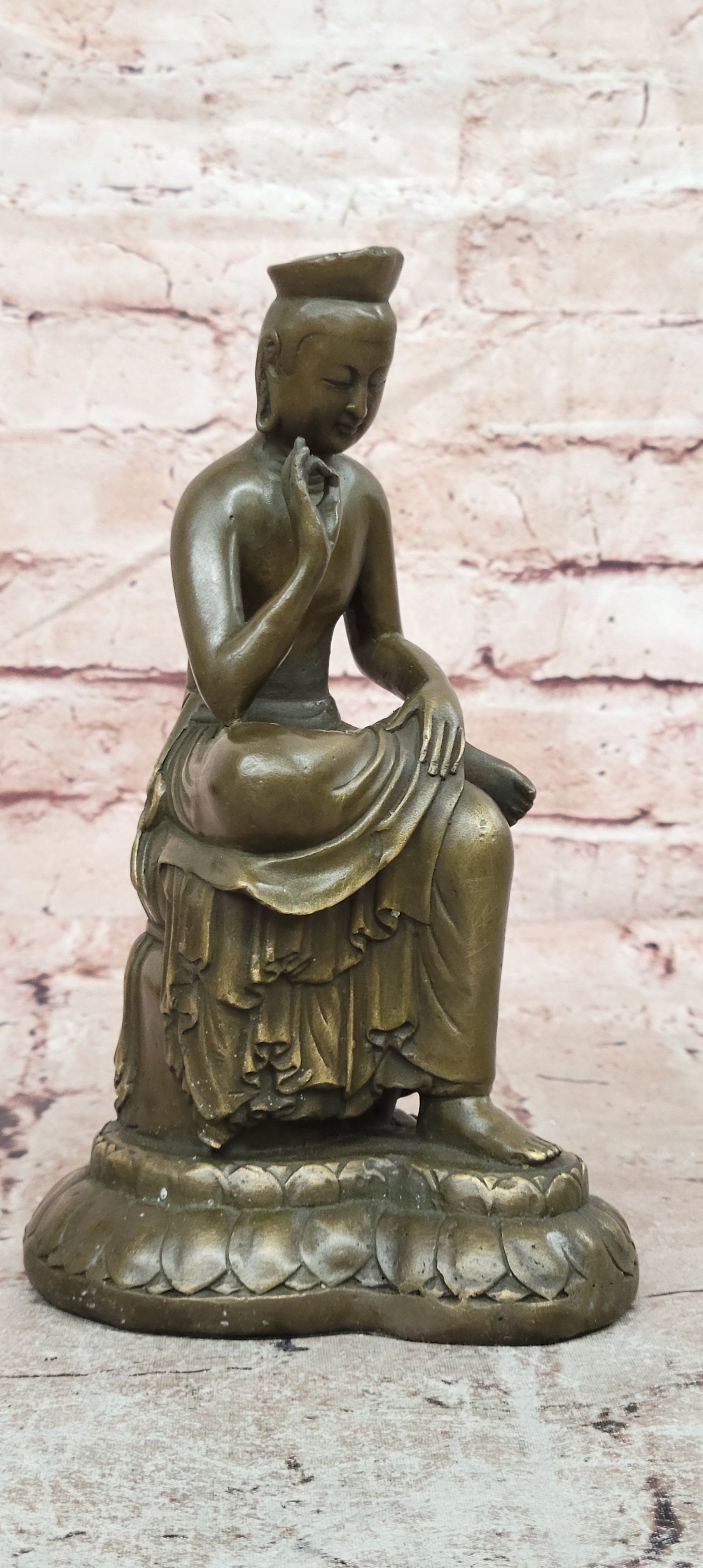 Bronze Buddha Statue Signed Milo Meditation Art Religious Collectible Sculpture
