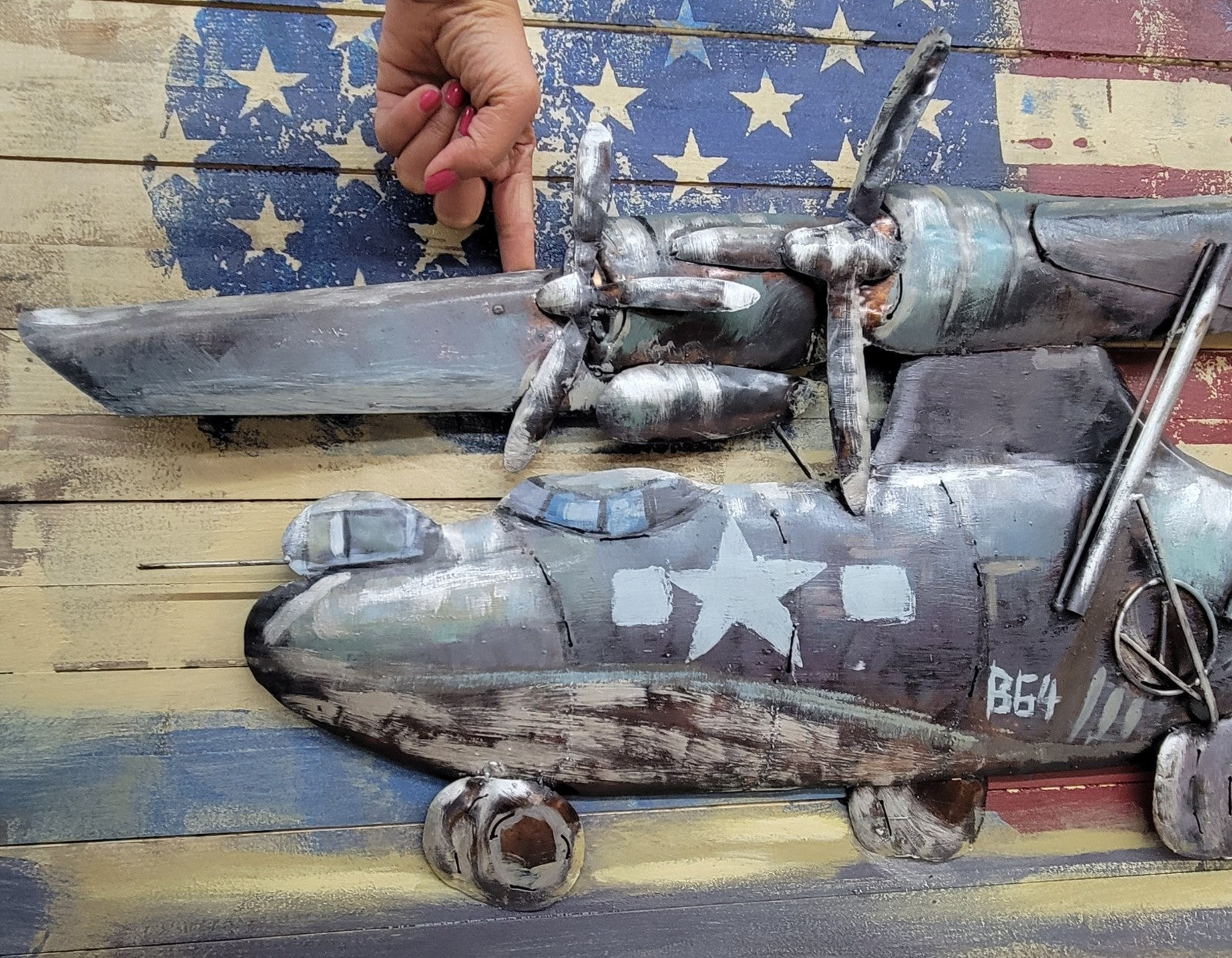 Buy Customer’s Favorite 3D Galvanized Metal Airplane Wall Art – Unique Industrial Home Décor on Sale