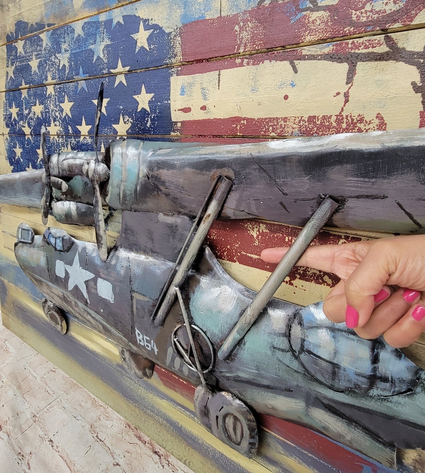 Buy Customer’s Favorite 3D Galvanized Metal Airplane Wall Art – Unique Industrial Home Décor on Sale