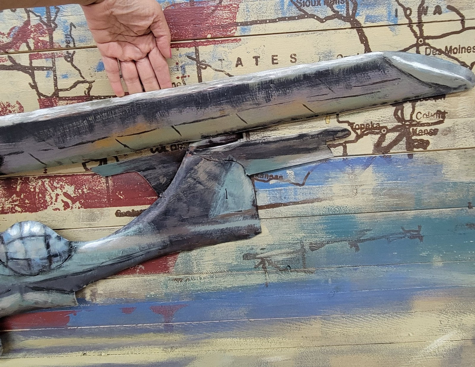 Buy Customer’s Favorite 3D Galvanized Metal Airplane Wall Art – Unique Industrial Home Décor on Sale