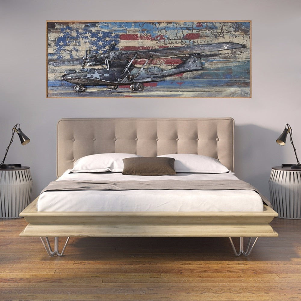 Buy Customer’s Favorite 3D Galvanized Metal Airplane Wall Art – Unique Industrial Home Décor on Sale