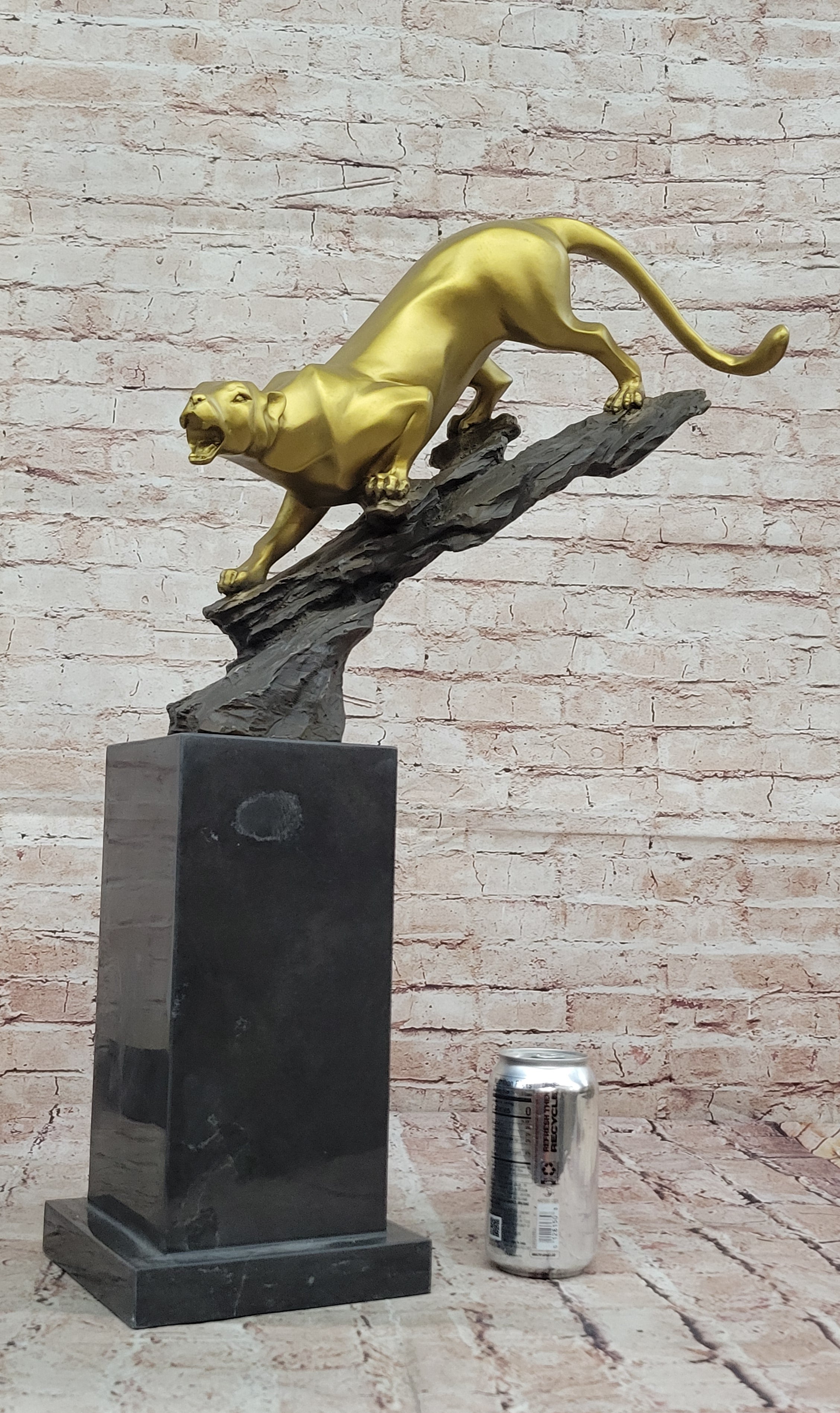 Museum Quality Cougar Bronze Sculpture Signed Williams Mountain Lion Figurine Decor