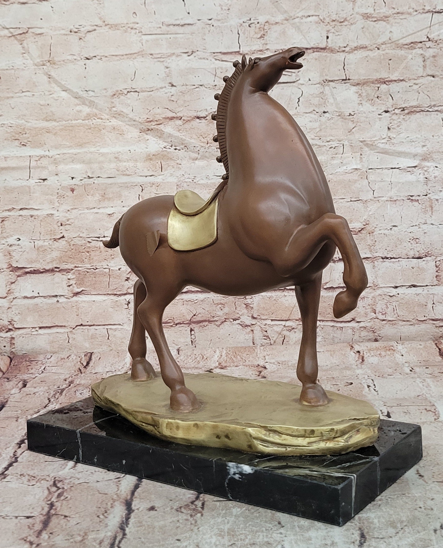 Tang Horse Equestrian Bronze Statue Oriental Art Sculpture Collectible Piece