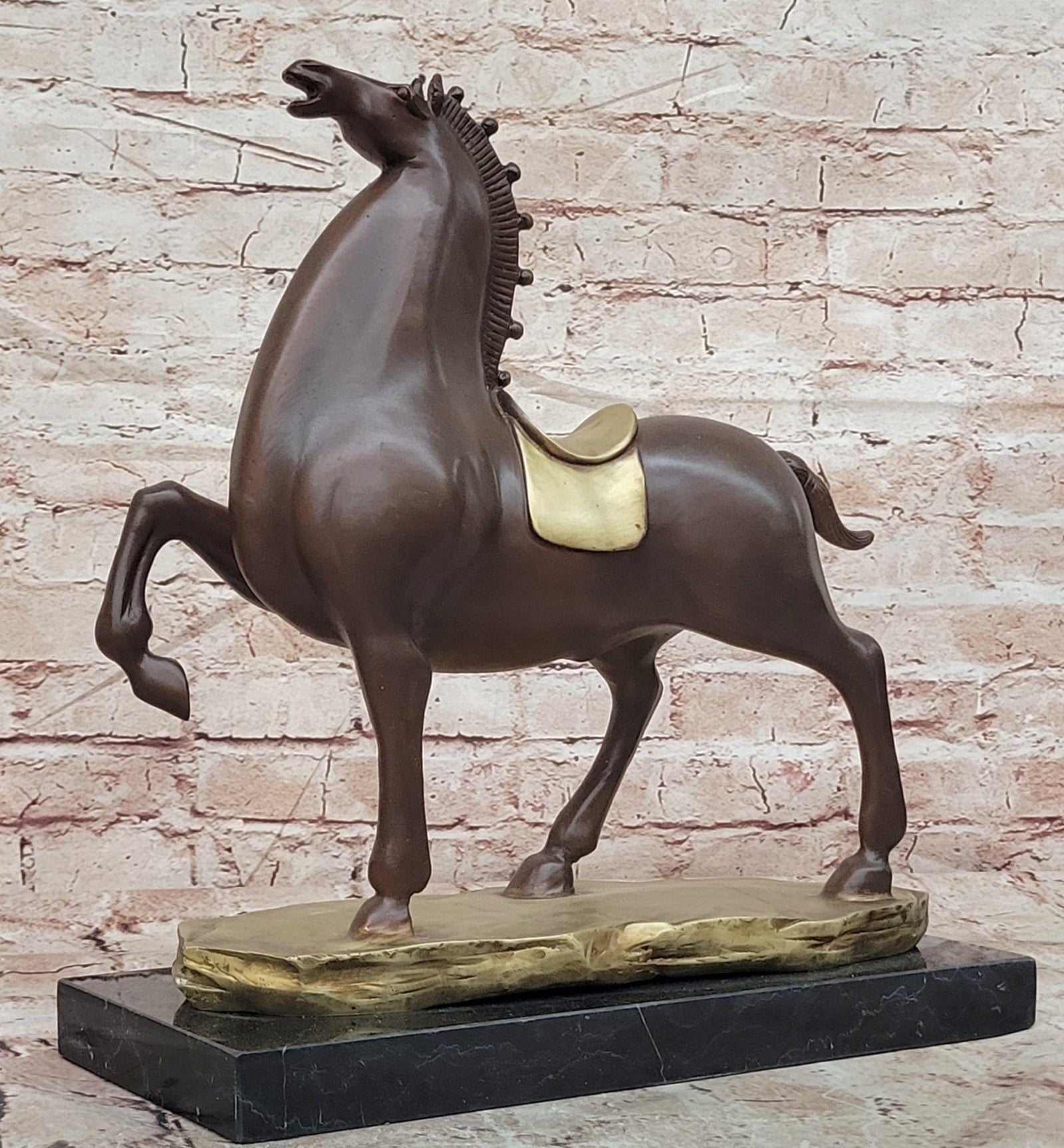 Bronze Abstract Horse Sculpture B.C Zhang Contemporary Art Statue Decor